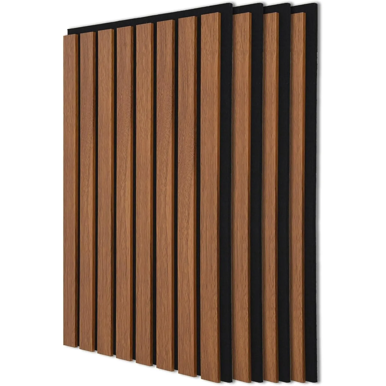 Art3d 4 Stück Akustikpaneele Walnuss 3D Wandpaneele 60x30cm