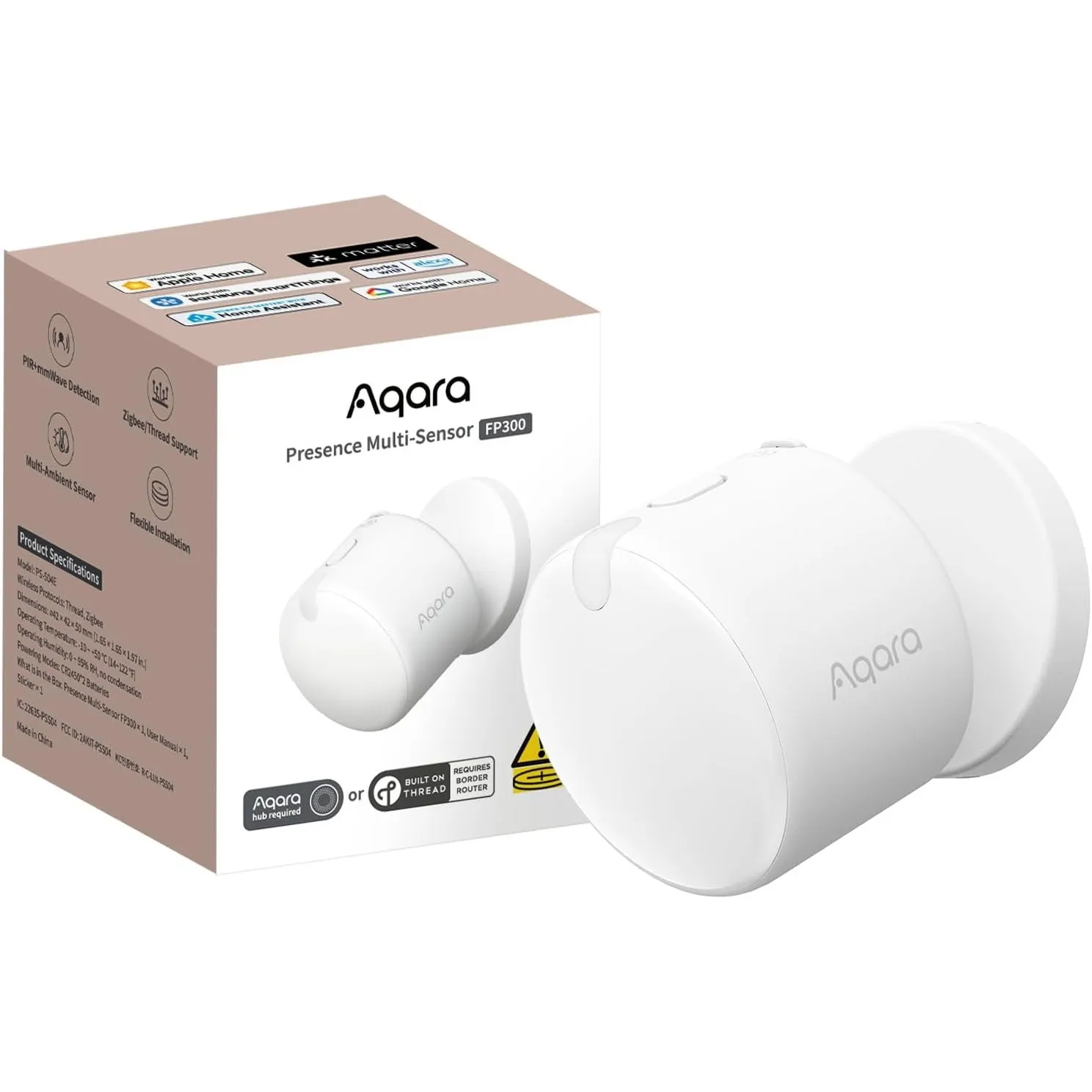 Aqara Präsenzsensor FP300 Drahtloser 5-in-1 Sensor, Thread & Zigbee