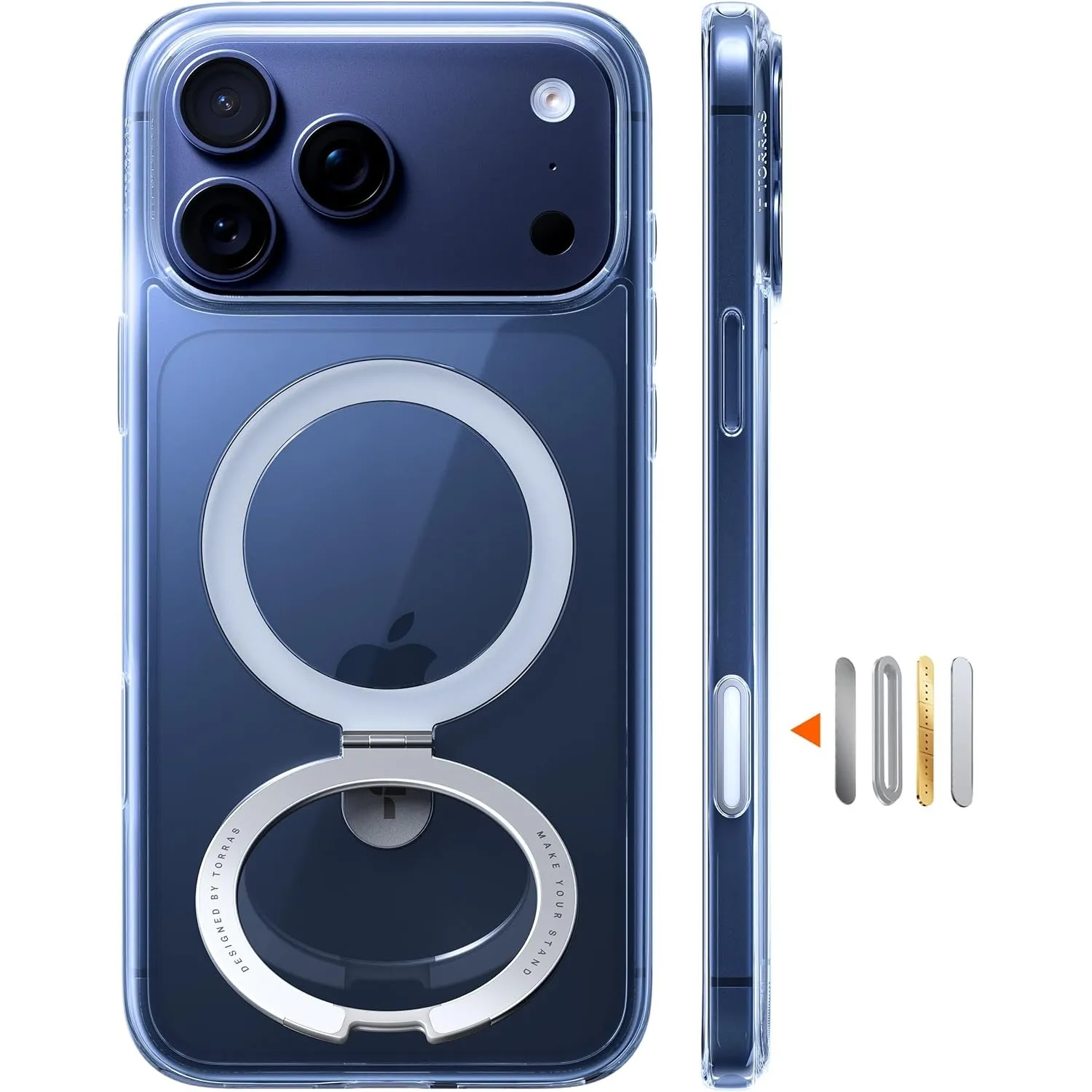 TORRAS Ostand Q1 für iPhone 17 Pro Hülle mit MagSafe & Ständer, Transparent | Flache Haptik, Case & Handyhülle für iPho…