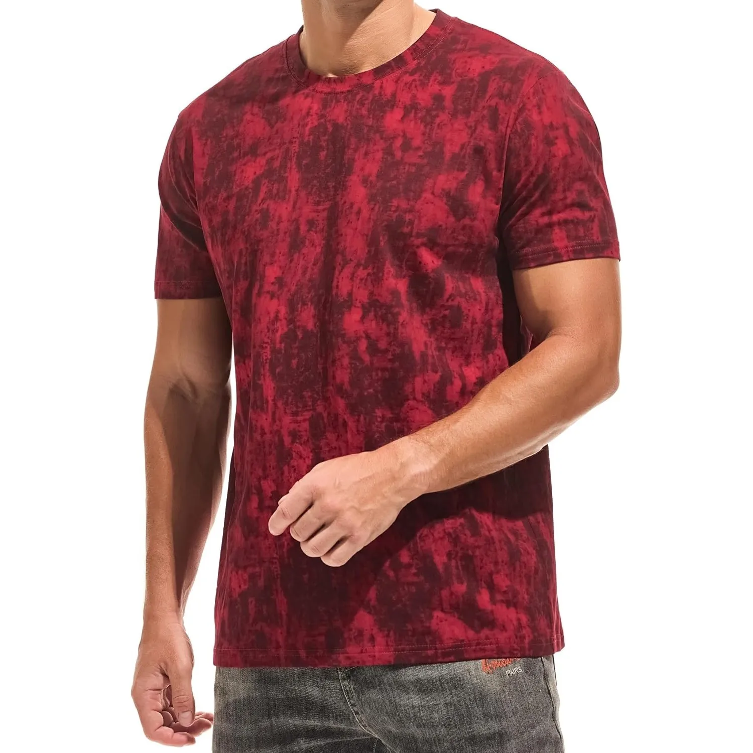 RONOMO Herren T-Shirt 95% Baumwolle 5% Spandex, Mikroelastik, Hautfreundlich