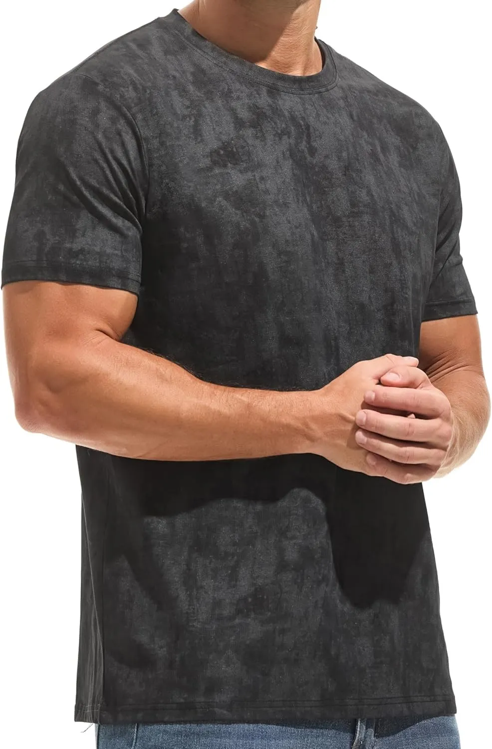 RONOMO Men's T-Shirt, 95% Cotton, 5% Spandex, Microelastic, Skin-friendly