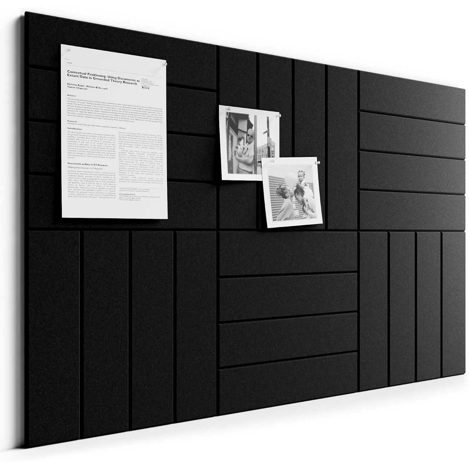 Bumusty Große Filz Pinnwand 90 x 60 cm, 6er-Pack, Schwarz