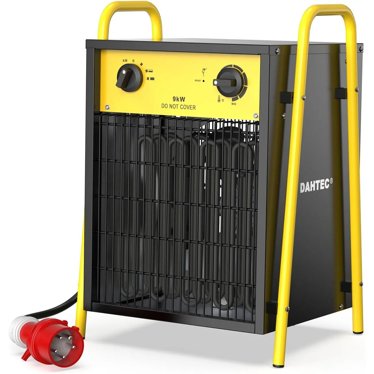 DAHTEC 9 kW Elektro Heizlüfter Große Räume mit Thermostat & 3 Heizstufen