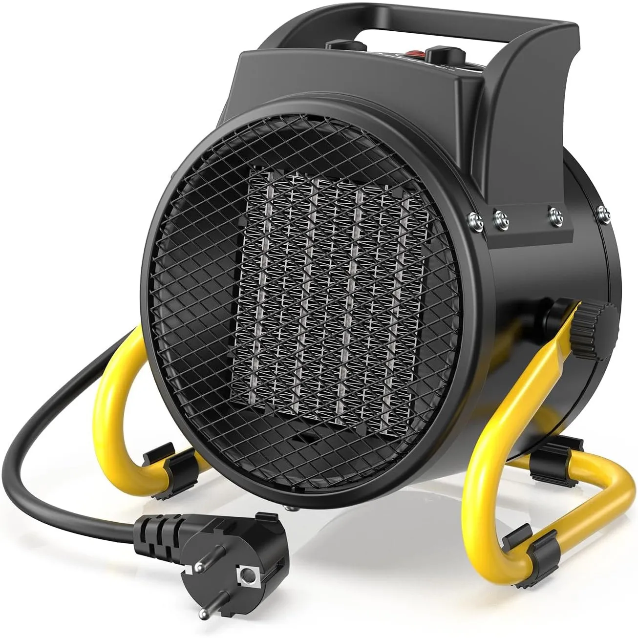 DAHTEC Elektro Heizlüfter 2000 Watt Keramik mit Thermostat, 2 Heizstufen