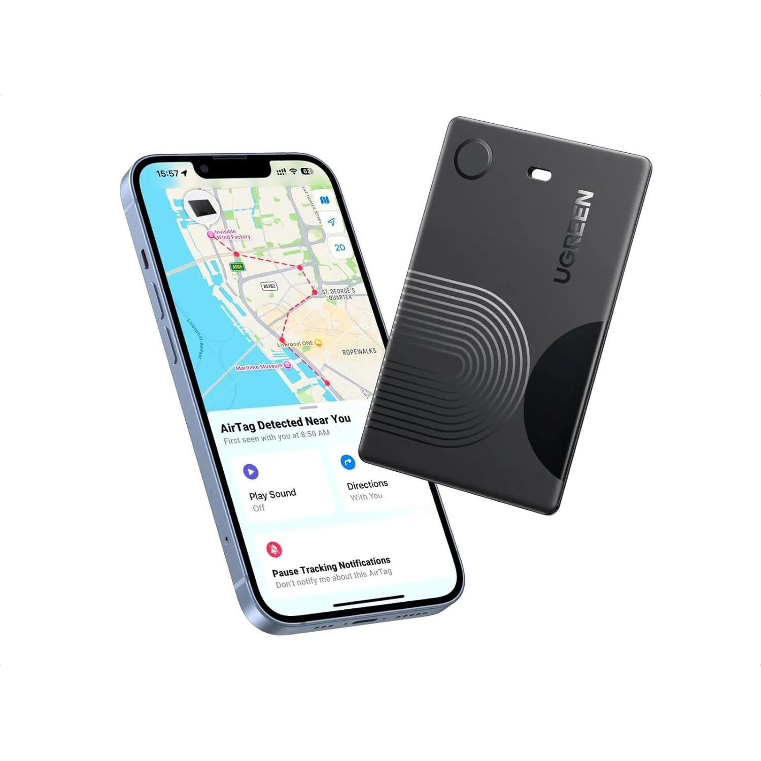 UGREEN FineTrack Slim (1er Pack) kompatibel mit Apple Find My (nur iOS)