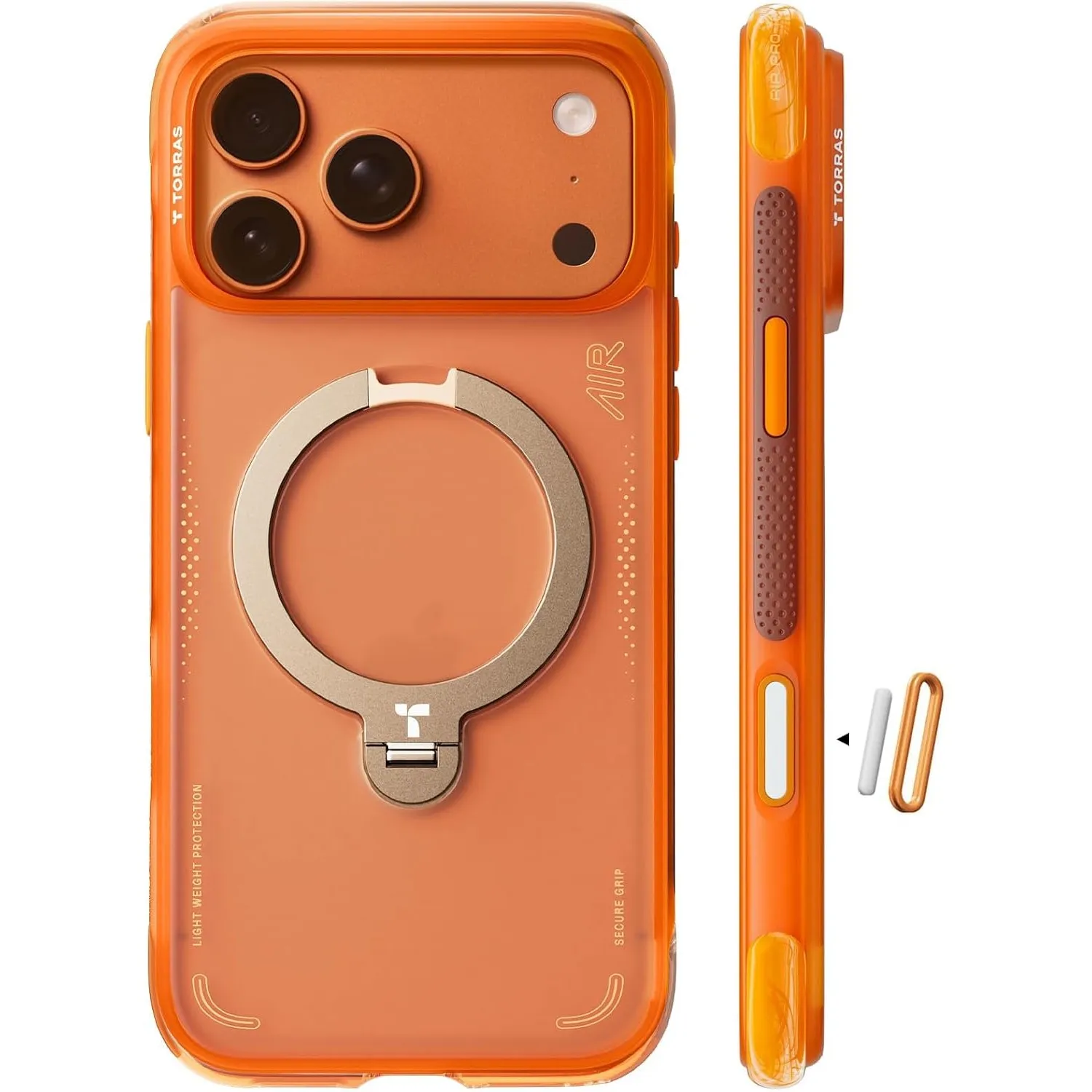 TORRAS Ostand Q3 Air für iPhone 17 Pro Max Hülle mit echtem Airbags Doppelter Schutz (360° Magnetischer Robust Ständer)…