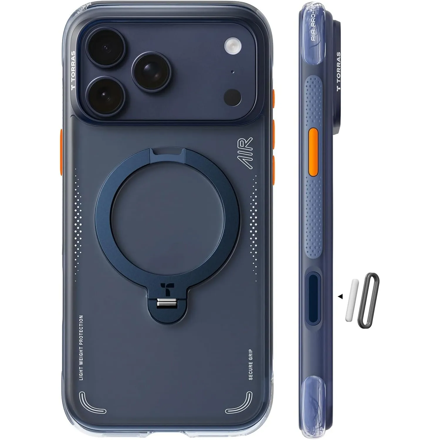 TORRAS Ostand Q3 Air für iPhone 17 Pro Max Hülle, Mitternachts