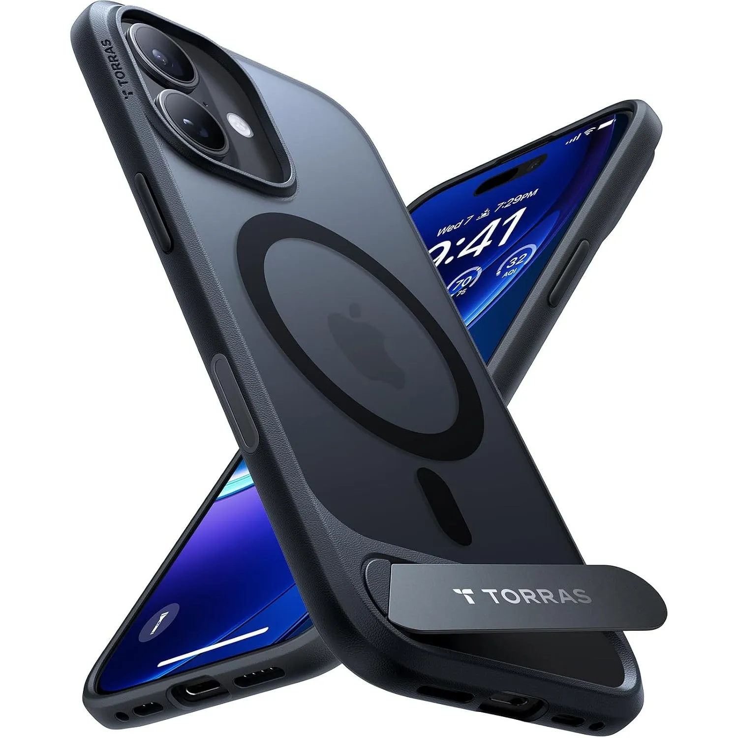TORRAS Ostand L1 für iPhone 17 Hülle für MagSafe Ständer Schwarz