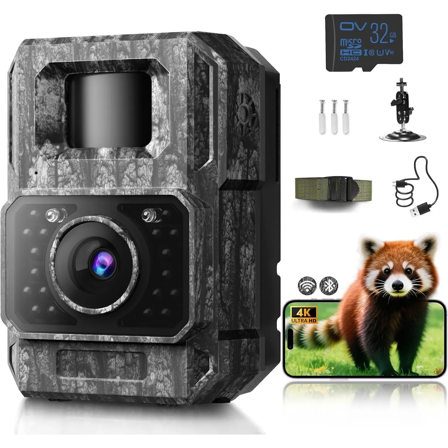 MAXDONE Wildkamera mit Handyübertragung APP, 4K 64MP Wildtierkamera