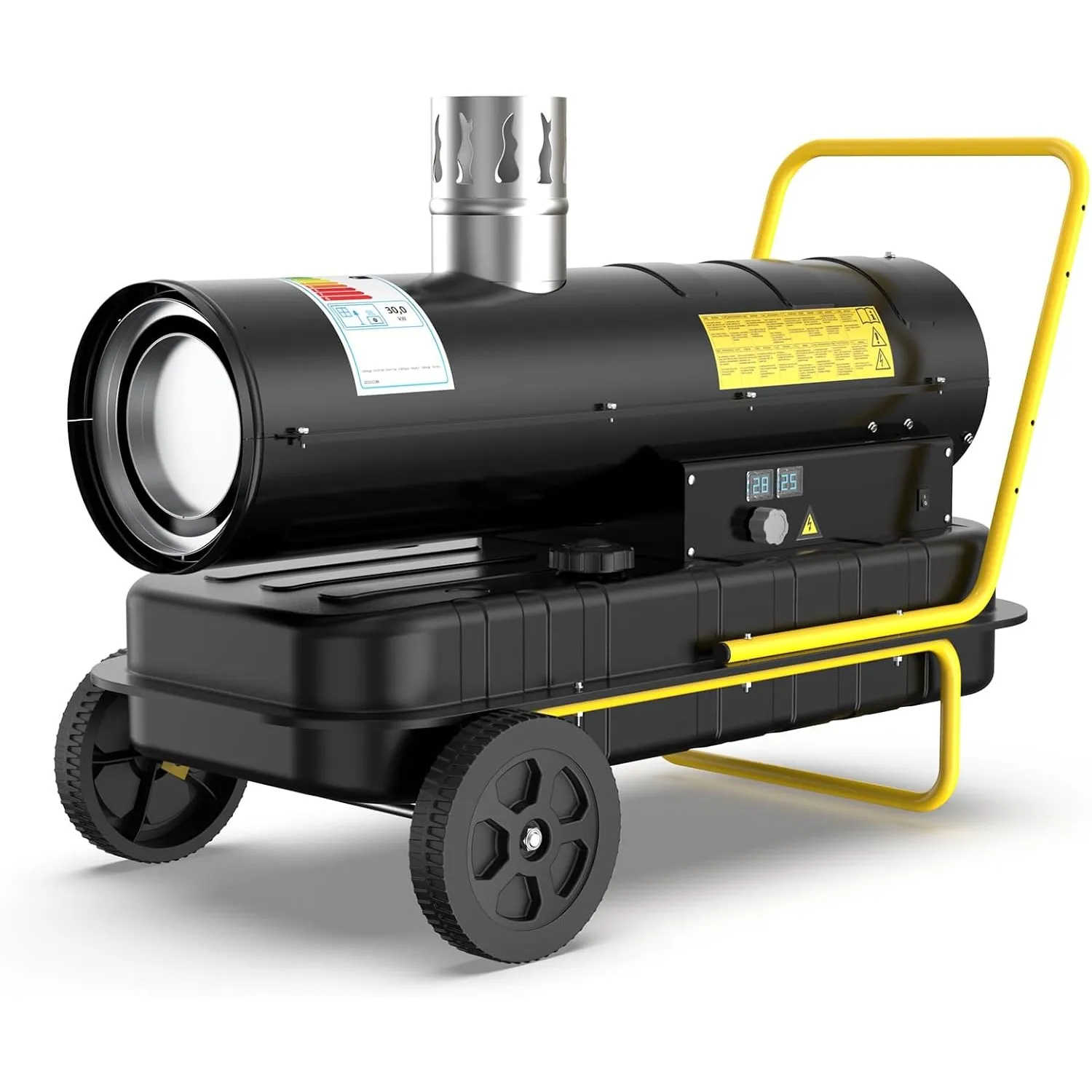 DAHTEC Indirekte Diesel Heizkanone 30 kW mit Abgasrohr - 50 L Großtank