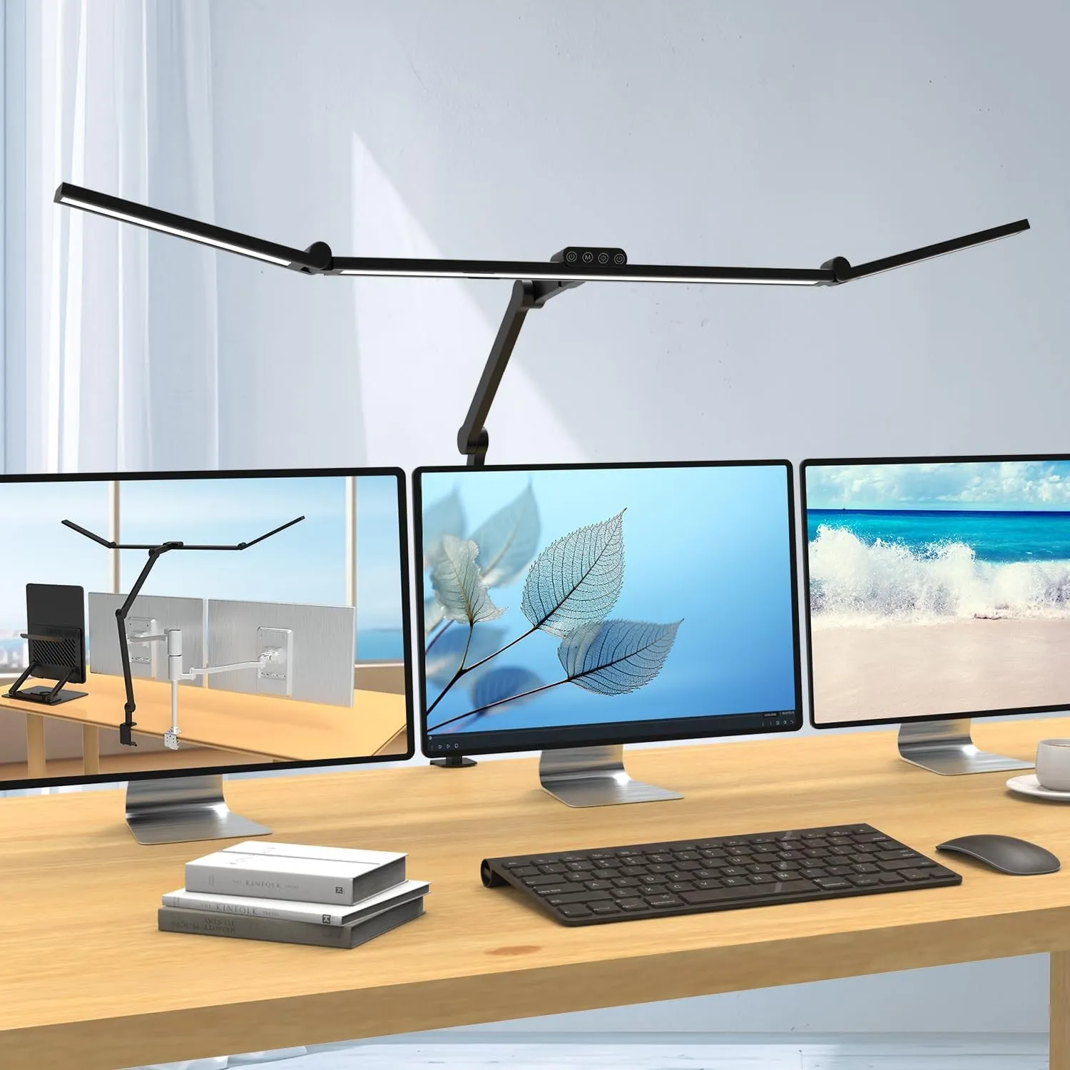 EPABINA Die 3000 Lumen Schreibtischlampe Klemmbar, 36W LED Dimmbar Tageslichtlampe, Drehbare Tischlampe, 120cm Monitor …