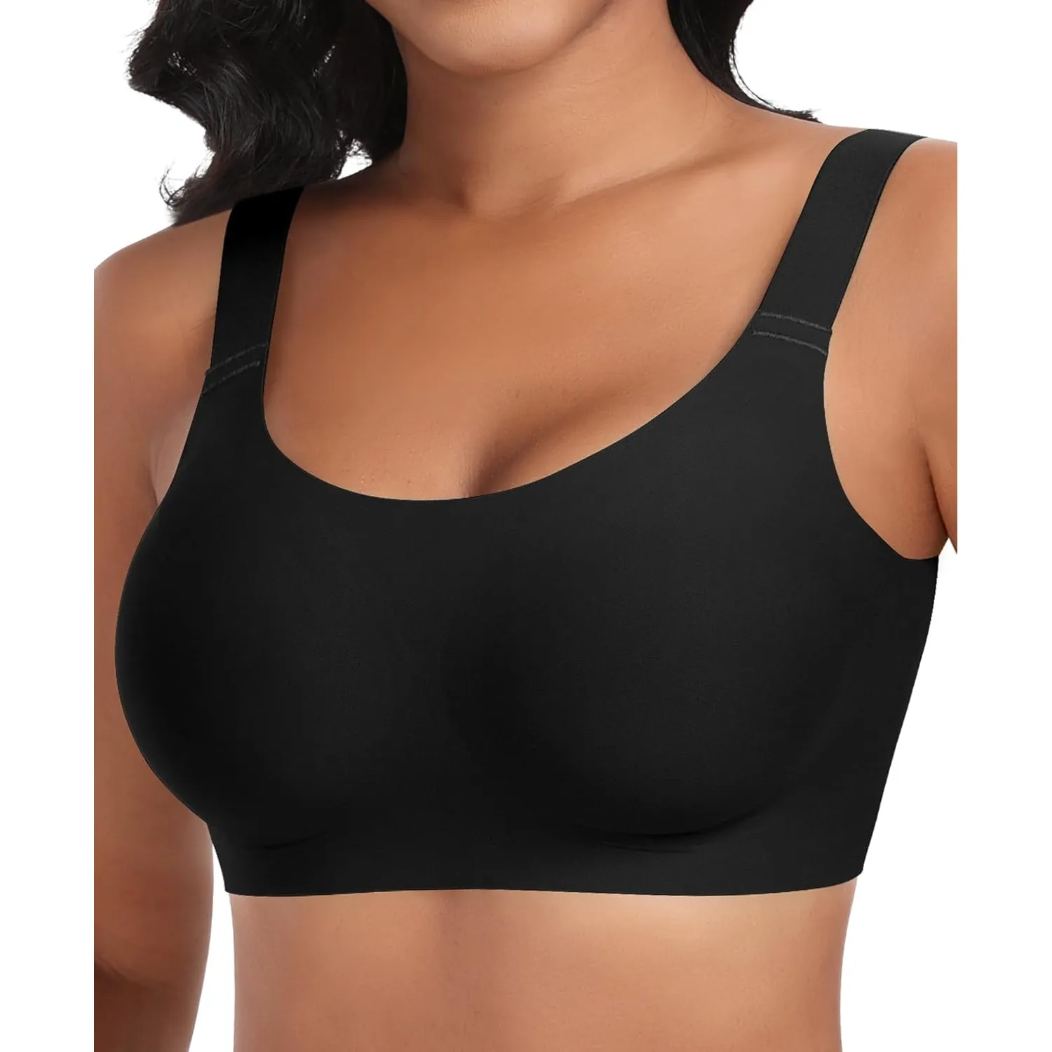 Nahtloser BH Damen Ohne Bügel Glatt Komfort Vollschalen Gepolstert Bustier Weicher BH Bequemer T-Shirt Soft BH Bra Bral…