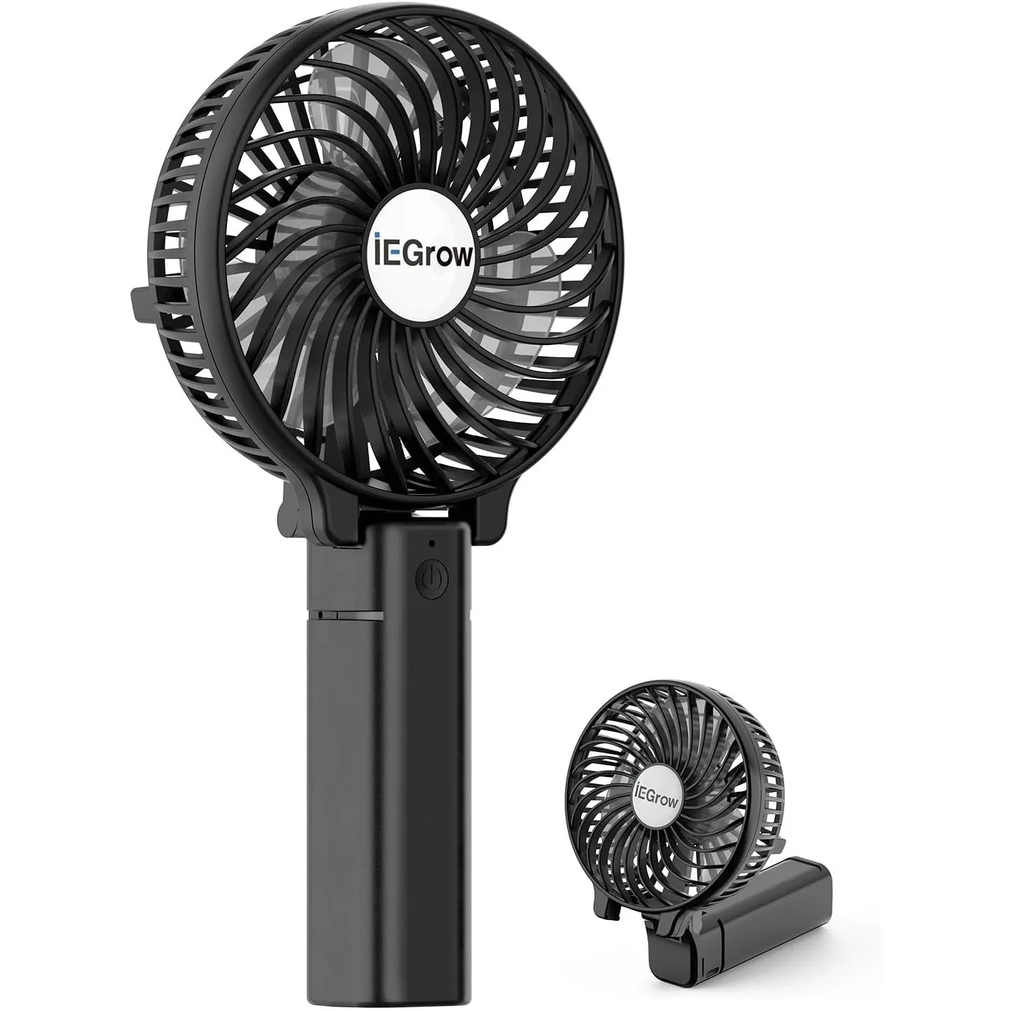 iEGrow Handventilator Tragbarer Mini Ventilatoren USB Wiederaufladbarer [2-9 Betriebsstunden] 3 Geschwindigkeiten Aufla…