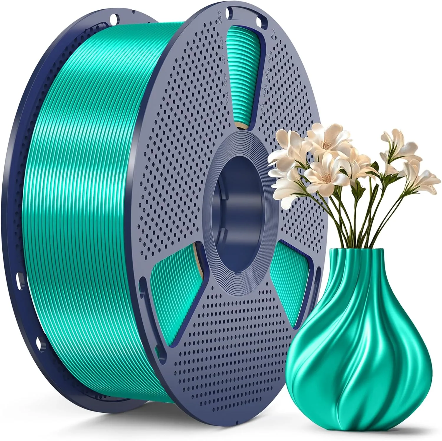 SUNLU PLA+ Silk Filament, Shiny Metallic Silk 3D Filament 1.75 mm, High-Strength PLA Plus 3D Printer Filament, 1 kg Spo…