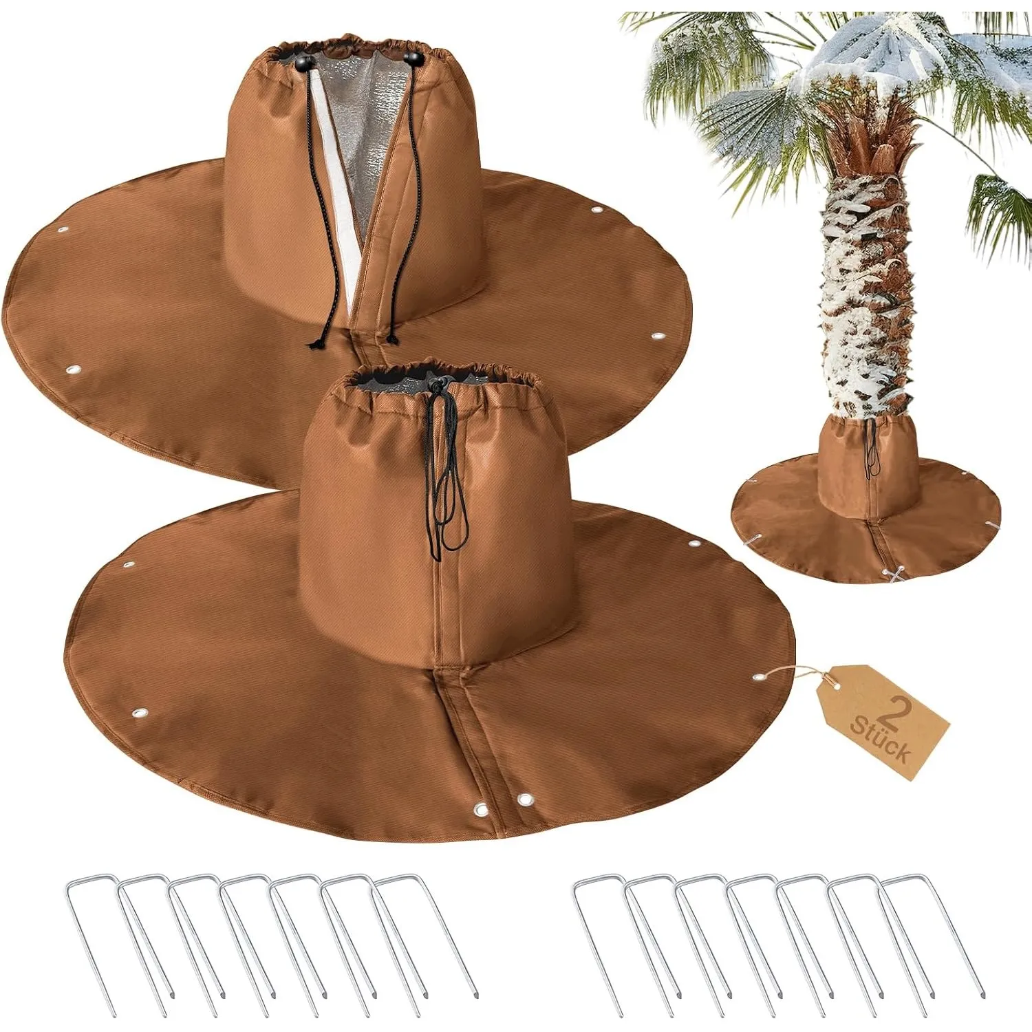 Winterschutz für Palmen Wurzel, Frostschutz Pflanzen Außen mit 3-lagiger Isolierung,Winterhaube Bäume,Olivenbaum,Palme,…