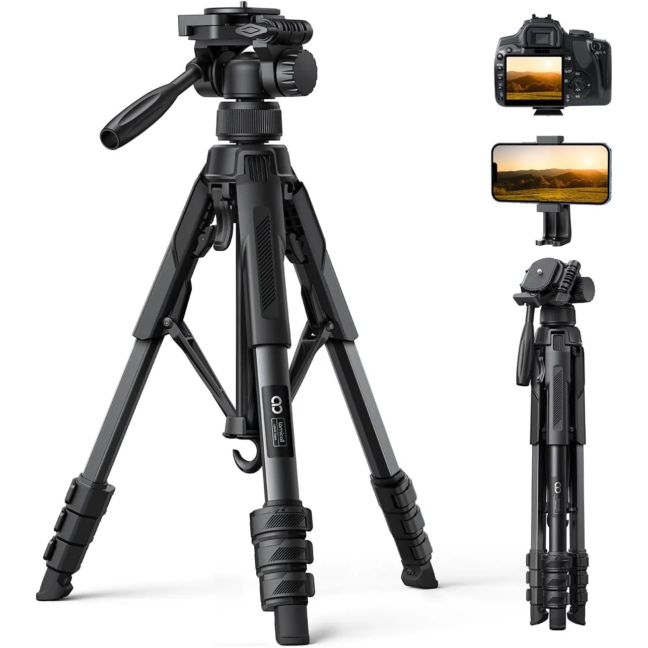 Lamicall Stativ Kamera, Kamerastativ Camera Tripod, 170cm Dreibein-Stative | [Patentierte Schnellöffnung] [Super Stabil…