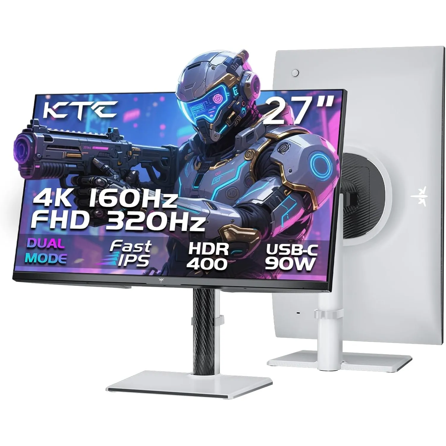 KTC 27 Zoll 4K Gaming Monitor, Dual Mode 4K 160Hz / FHD 320Hz, Fast IPS, 1ms GTG, HDR400, Adaptive Sync, 125% sRGB, 97%…