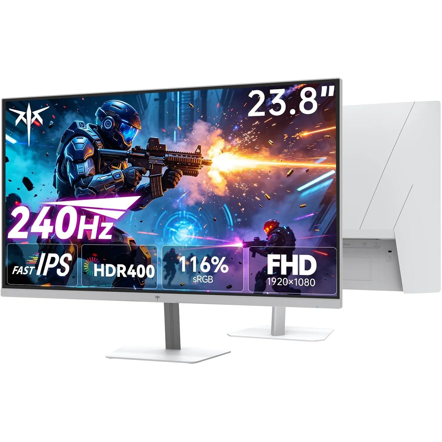 KTC 24 Zoll Gaming Monitor, FHD 1920×1080, 240 Hz, Fast IPS, 1 ms MPRT, HDR400, Adaptive Sync, 400 cd/m², 116% sRGB, 92…
