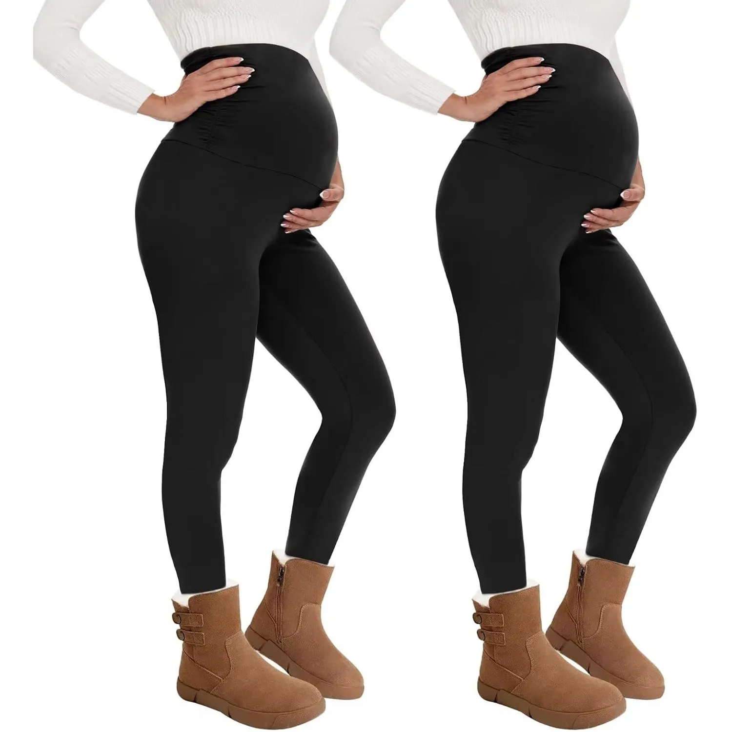 QGGQDD Thermo Umstandsleggings Damen High Waist Schwangerschaftsleggings