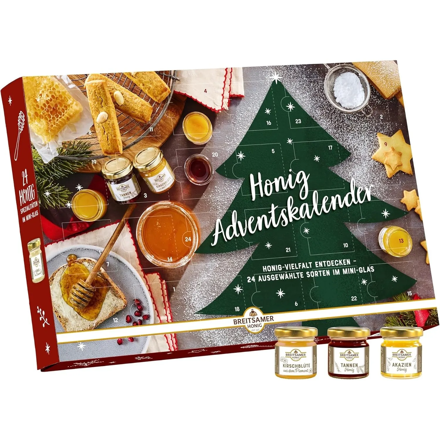 Breitsamer Honig-Adventskalender 2025 – Insgesamt 24 ausgewählte einzigartige Honig Spezialitäten im 40g Glas für eine …