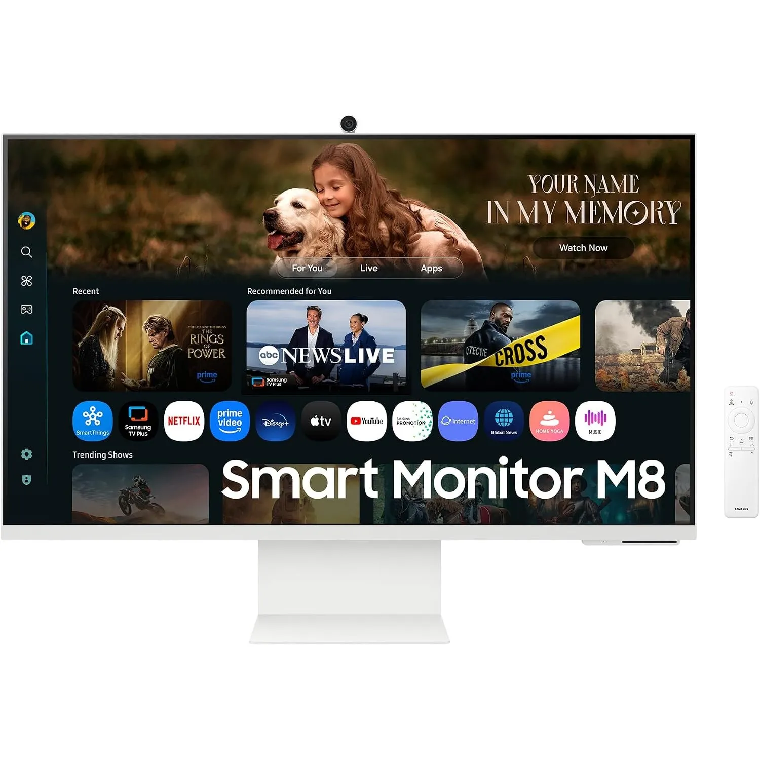 Samsung M80F 32 Zoll 4K Smart AI Monitor, VA-Panel, 3840 x 2160, 60Hz, 4ms (G/G), Kamera, Speaker, Gaming Hub, 4K Upsca…