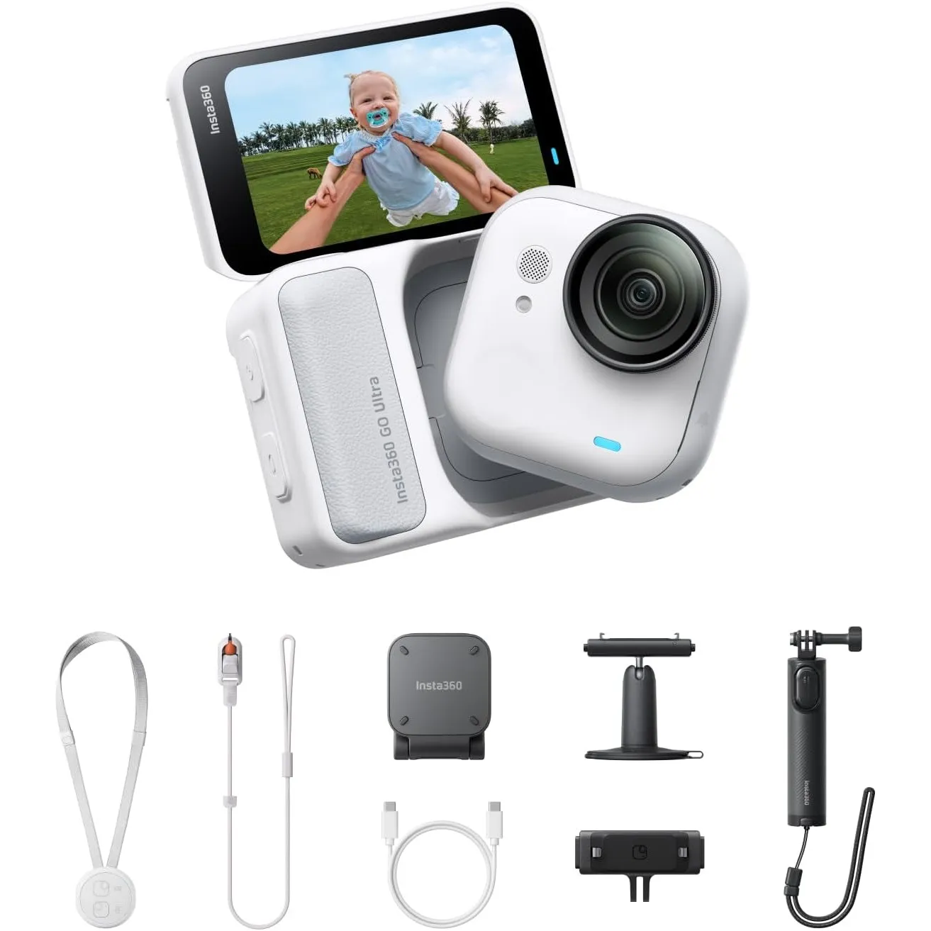 Insta360 GO Ultra Creator-Bundle Weiß - Freihändige 4K Vlogging-Kamera 123