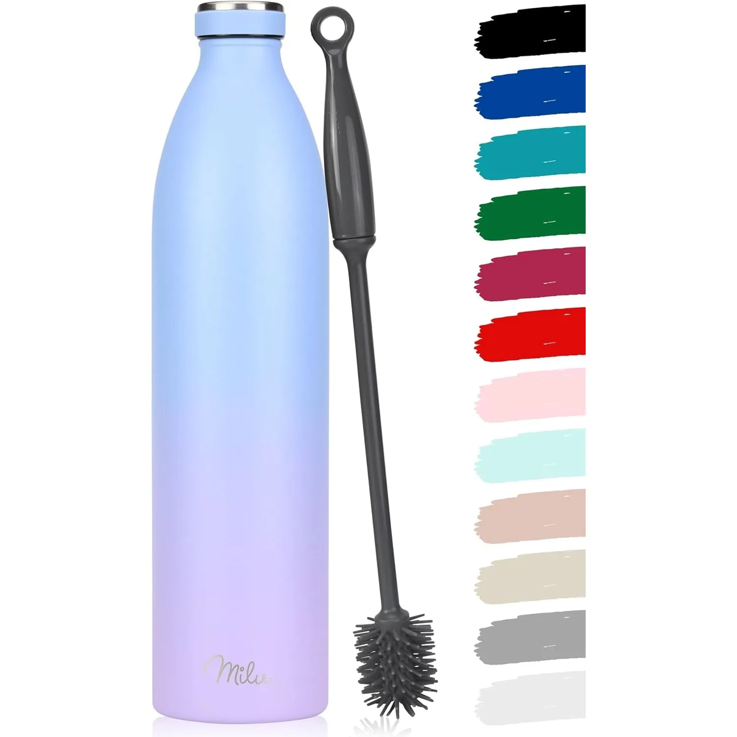 Milu Edelstahl Trinkflasche 350ml, 500ml, 750ml, 1L, 1,5L – Thermosflasche für Kinder Erwachsene auslaufsicher Isolierf…