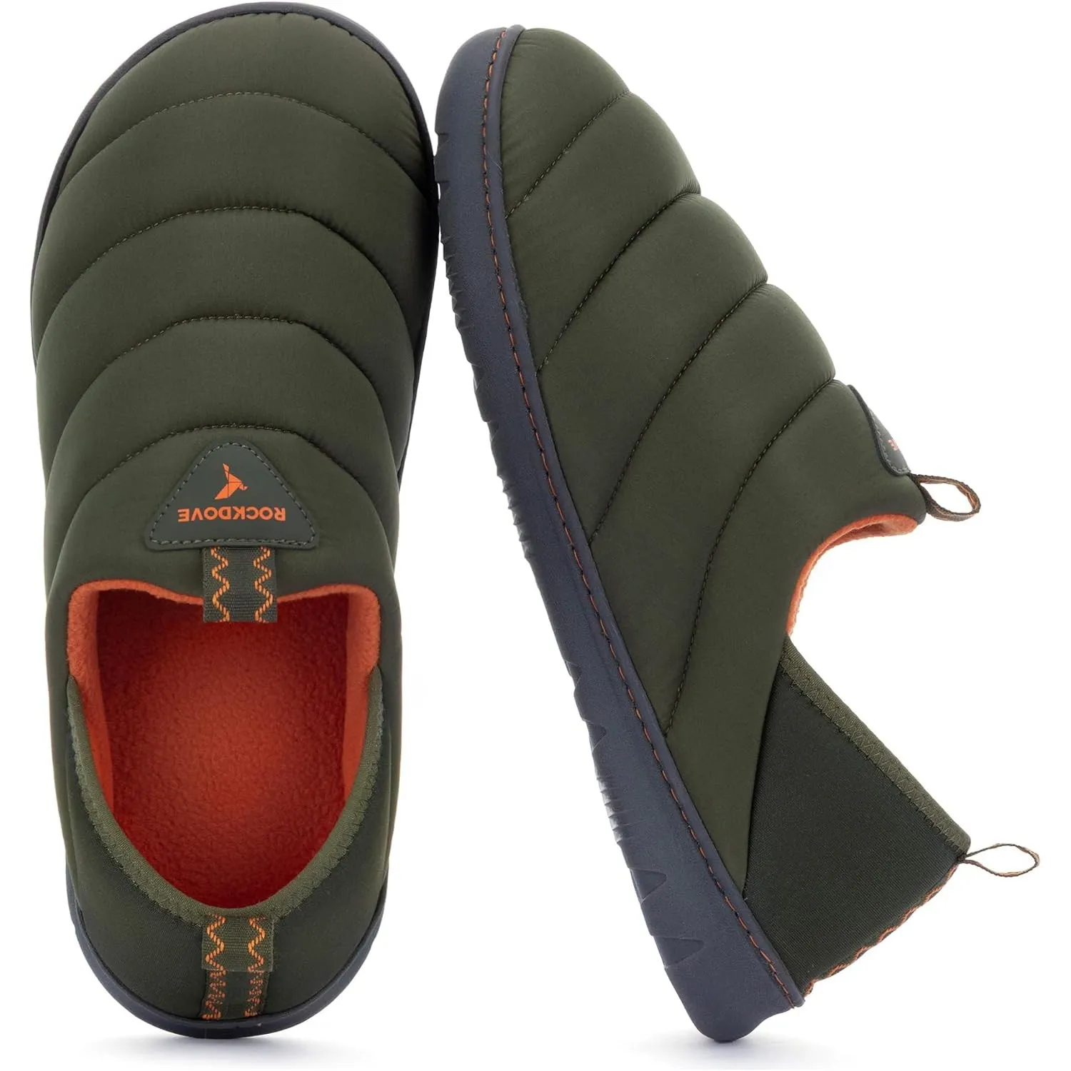 RockDove Herren-Pufflite zweifarbiger gesteppter Loafer-Hausschuh mit Innen-/Außensohle