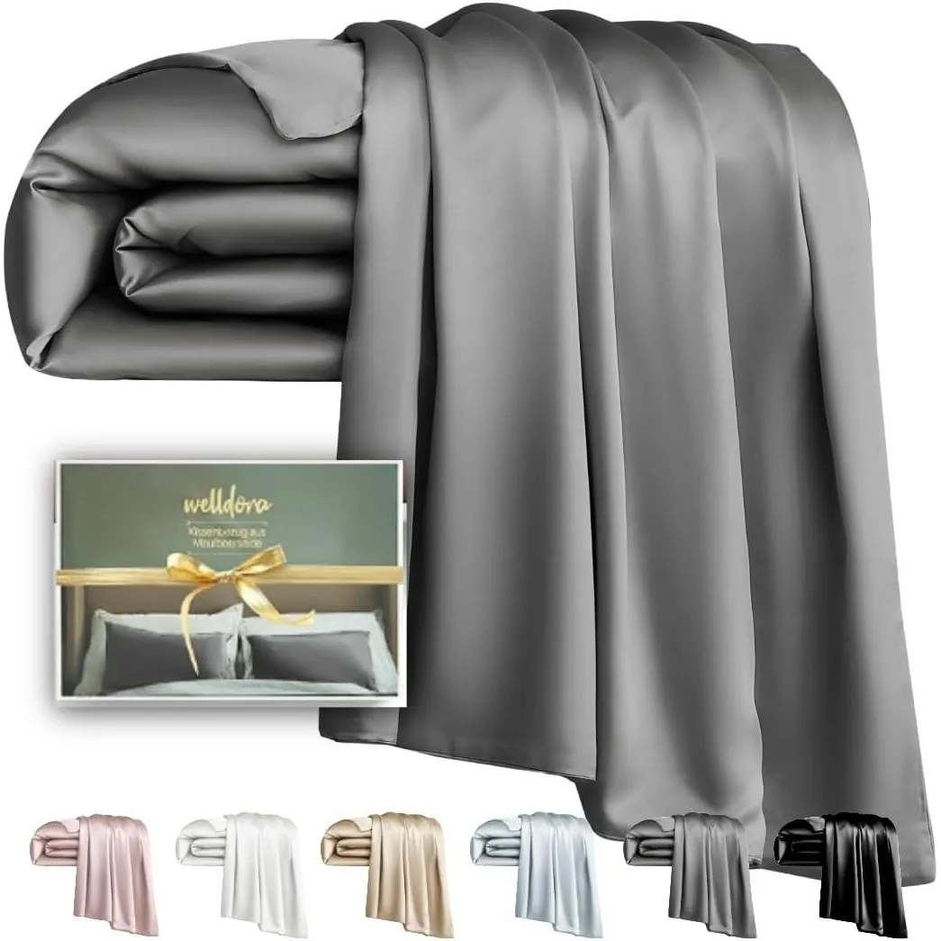 Welldora Deckenbezug aus 100% Seide 135x200 | Luxuriös weich, sanft zur Haut, hypoallergen | 22 Momme, Höchste Güteklas…