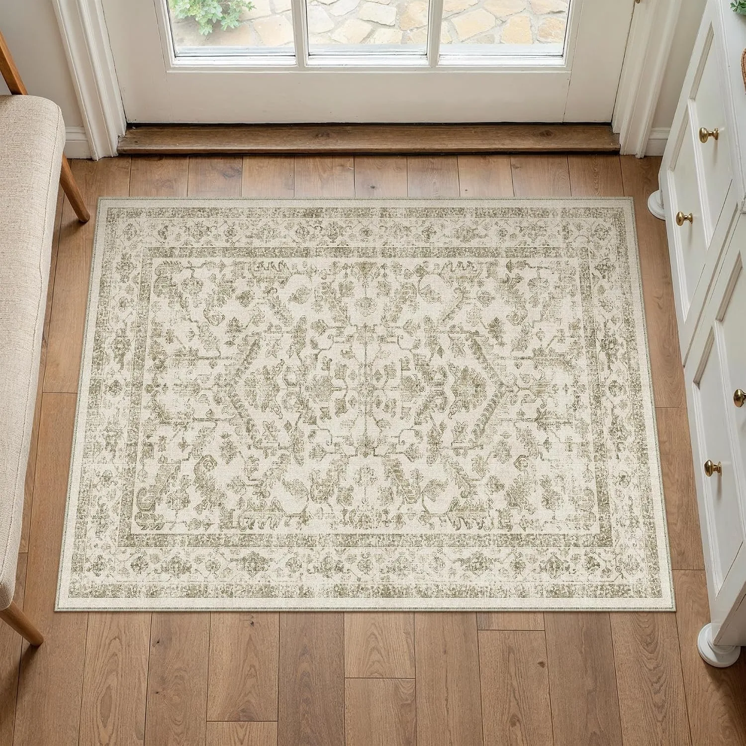 PureCozy Vintage Beige Fußmatte Teppich 60x90cm Waschbar