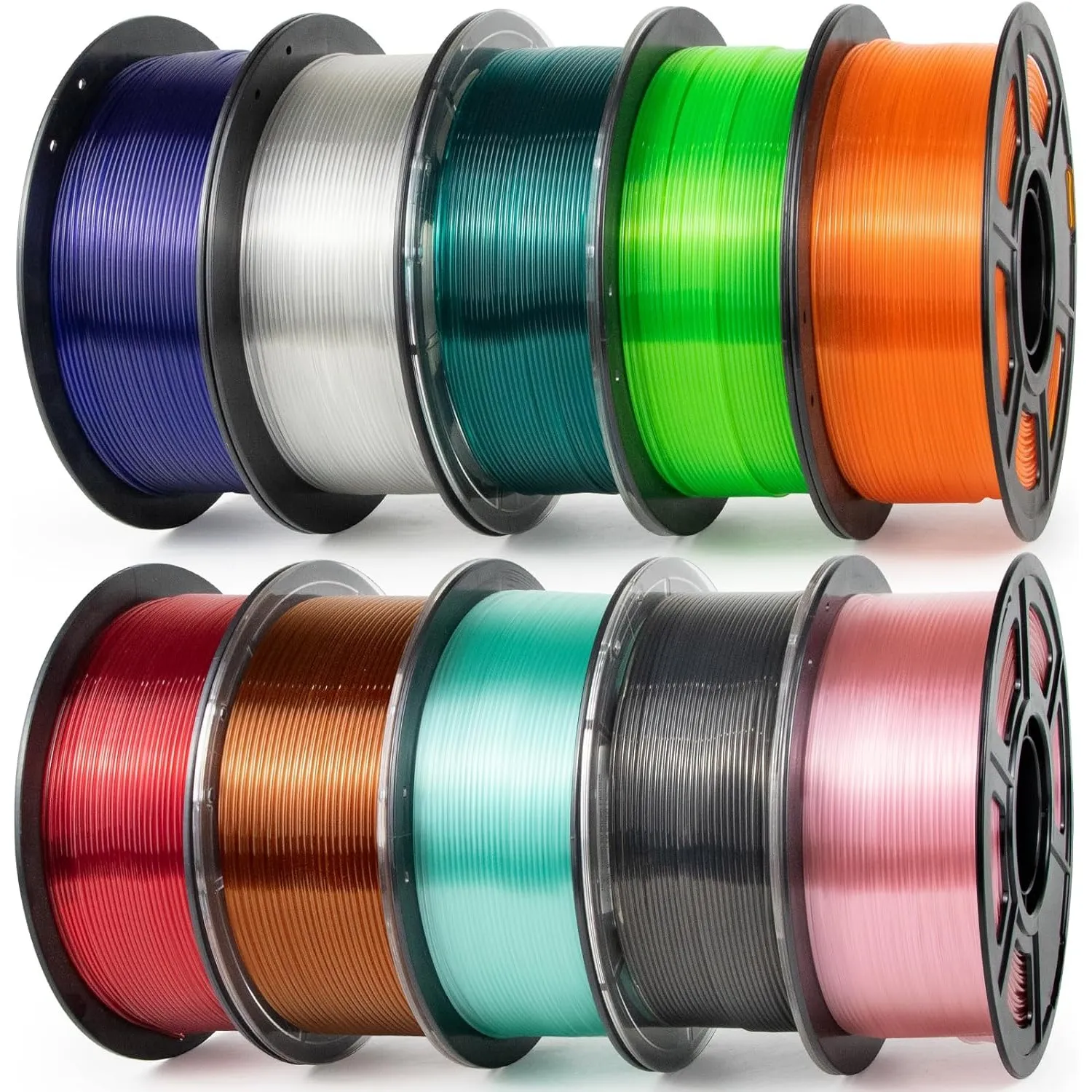 IEMAI PETG Filament 1.75mm 10Kg Set, Clear PETG Transparent/Dunkelgrau/Rot/Orange/Blau/Neongrün/Bernstein/Hellrosa/Cyan…