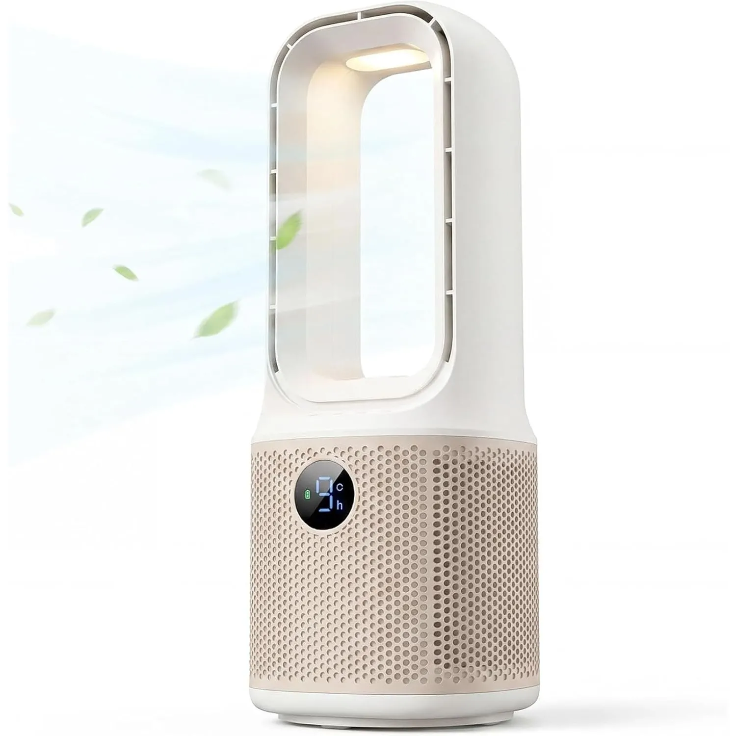 VOMI Rotorloser Tischventilator mit Akku, 4000 mAh, leise | Ohne Rotorblätter, 60° Oszillation, 9 Geschwindigkeiten, Na…