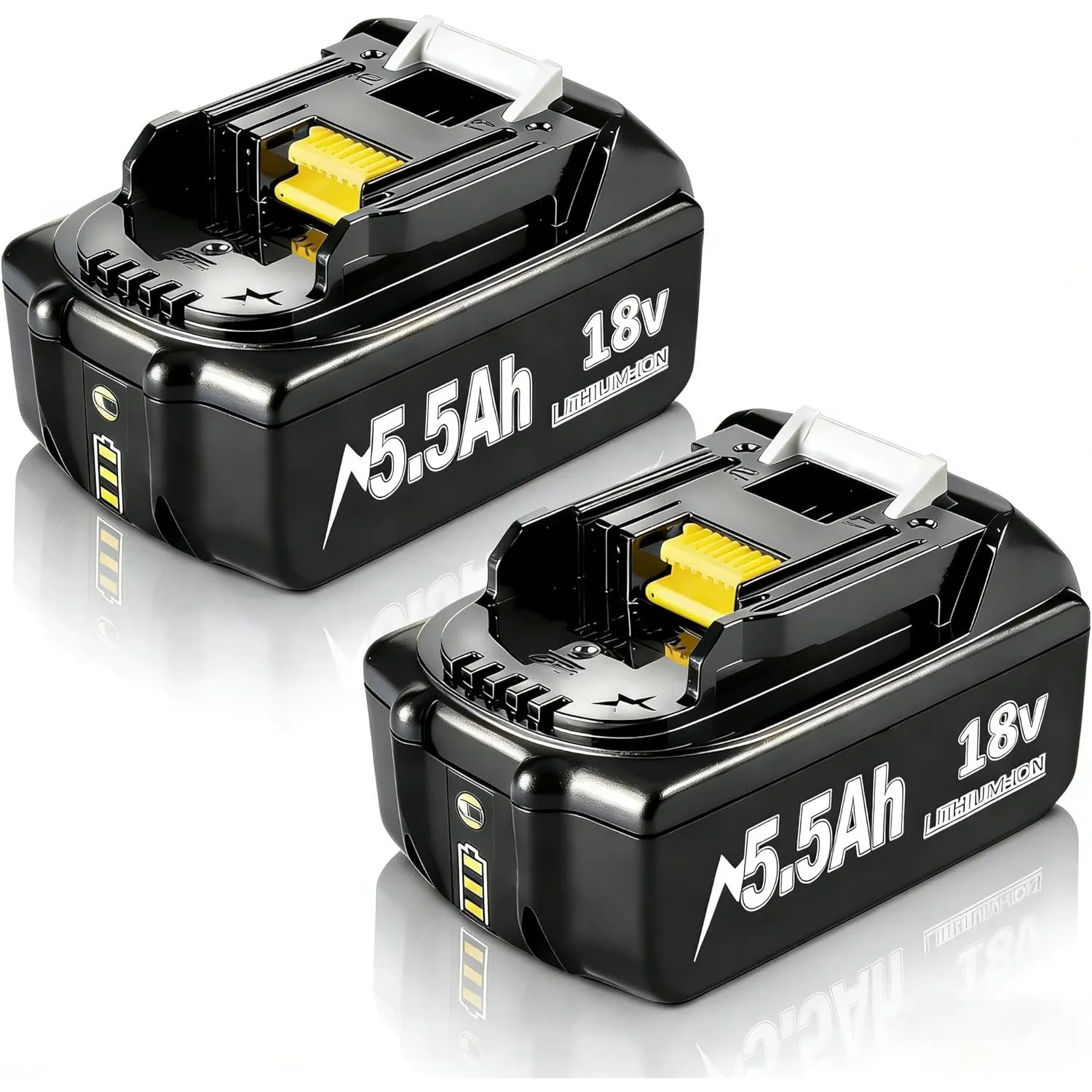 2X 5500mAh 18V Akku für Makita, Powtree Ersatzakku für Makita 18V BL1860B Kompatibel mit BL1860 BL1850 BL1850B BL1840 B…
