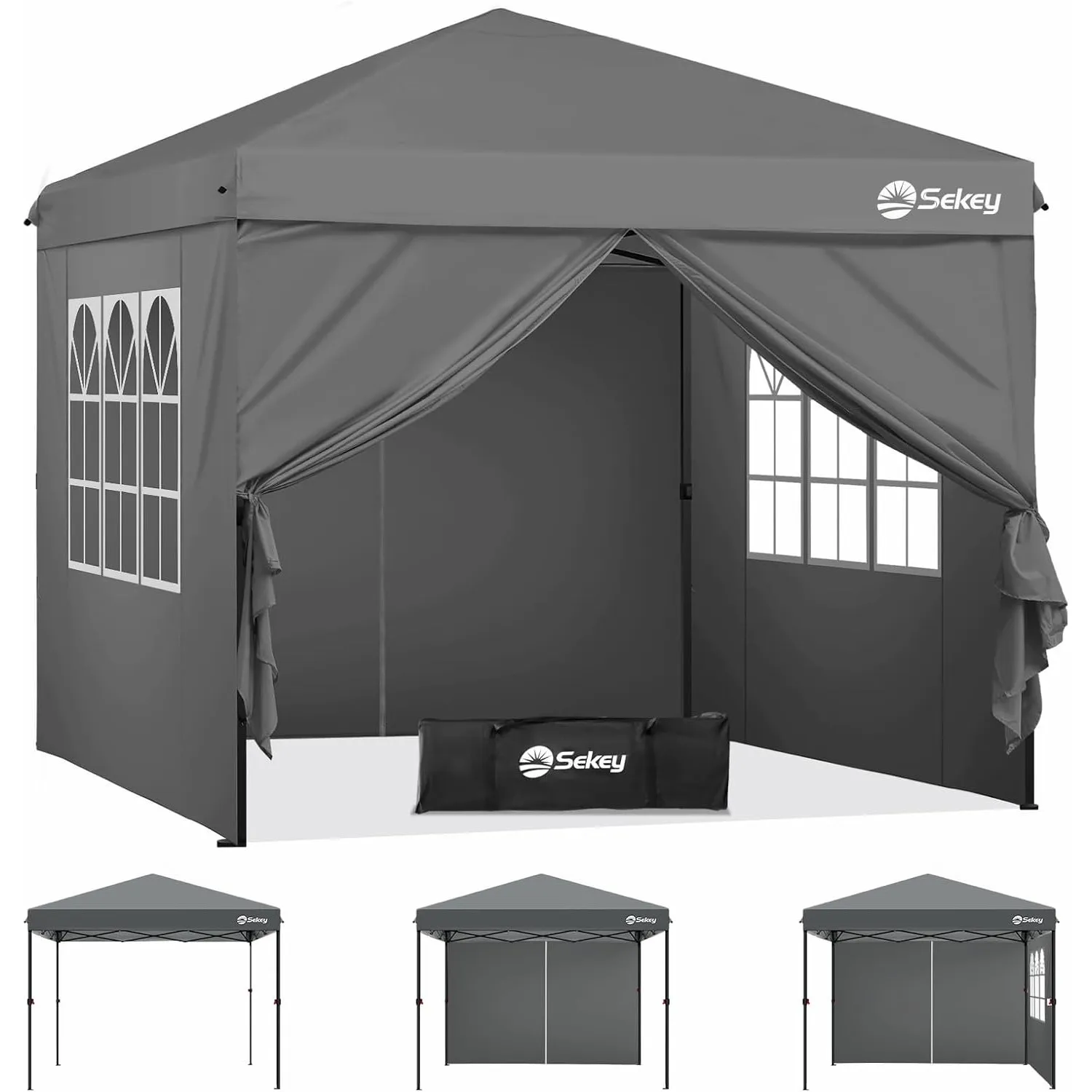 Sekey Premium Serie | Pop Up Faltpavillon 3x3 mit 4 Seitenwänden