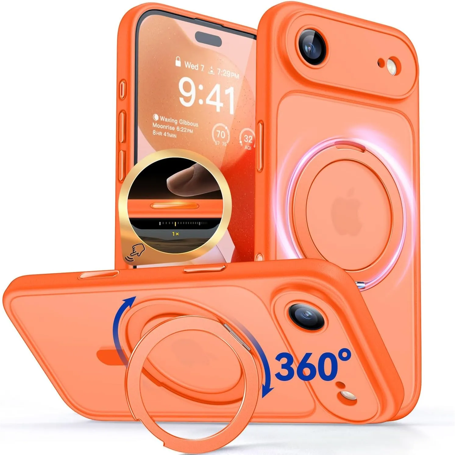CANSHN 360° Ständer für iPhone Air Hülle, Matt Orange