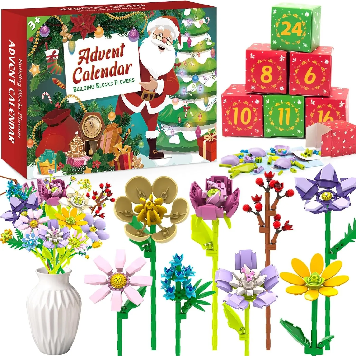 Blumen Adventskalender 2026 für Frauen – 24 Tage Bauset