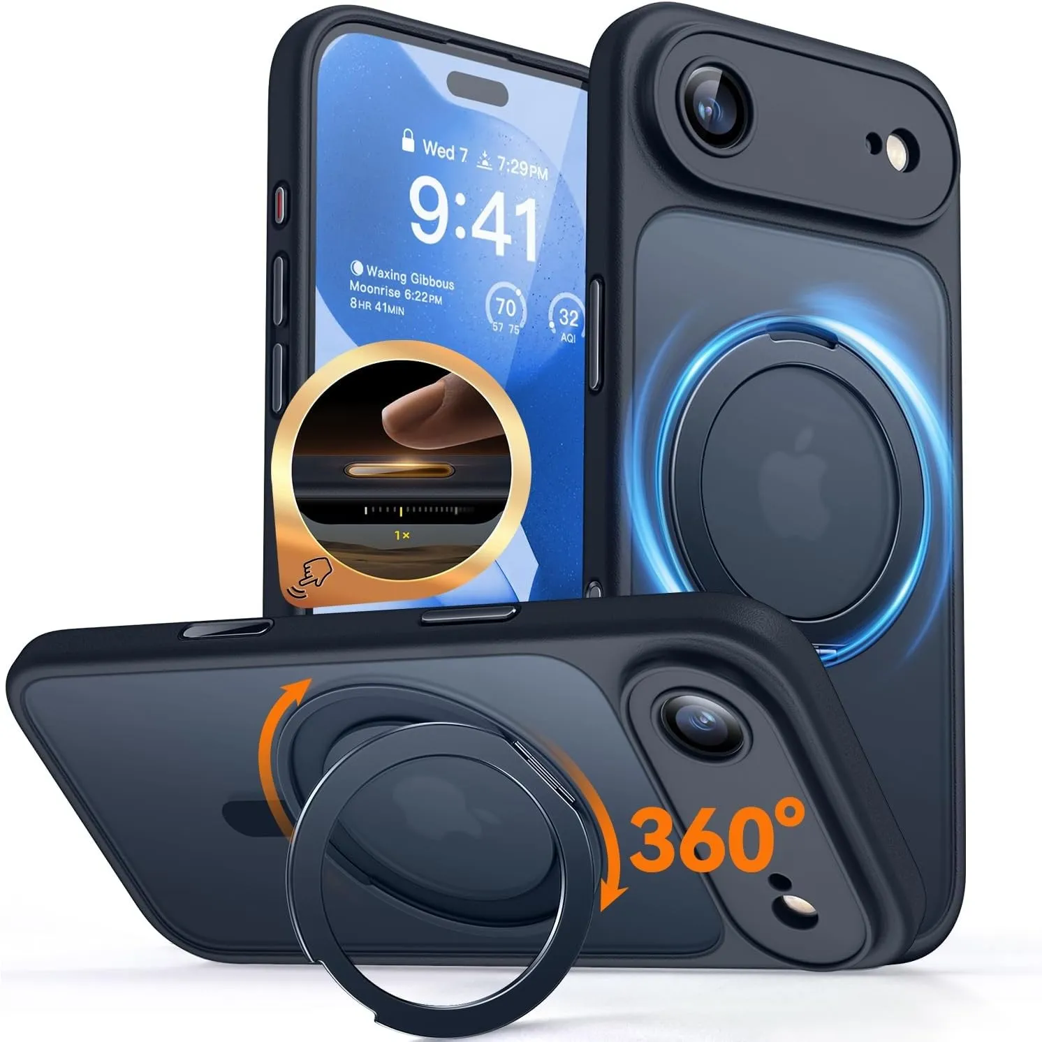 CANSHN 360° Ständer für iPhone Air Hülle mit Kameraschutz [Camera Control Button] für Magsafe (Magnetischer Robust Stan…
