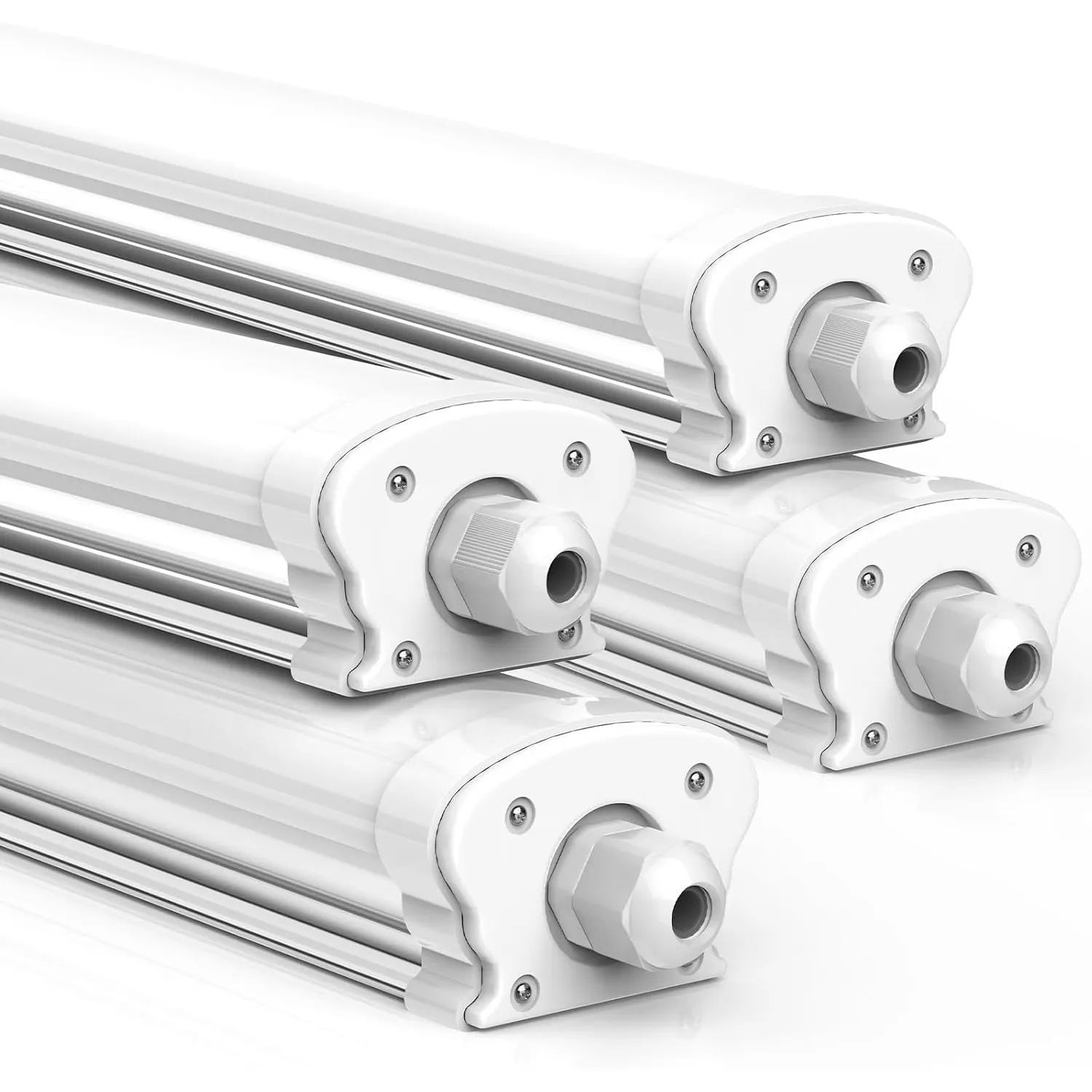JESLED Feuchtraumleuchte LED 150CM, 4000K, 38W 6500LM(165LM/W)-4er Set
