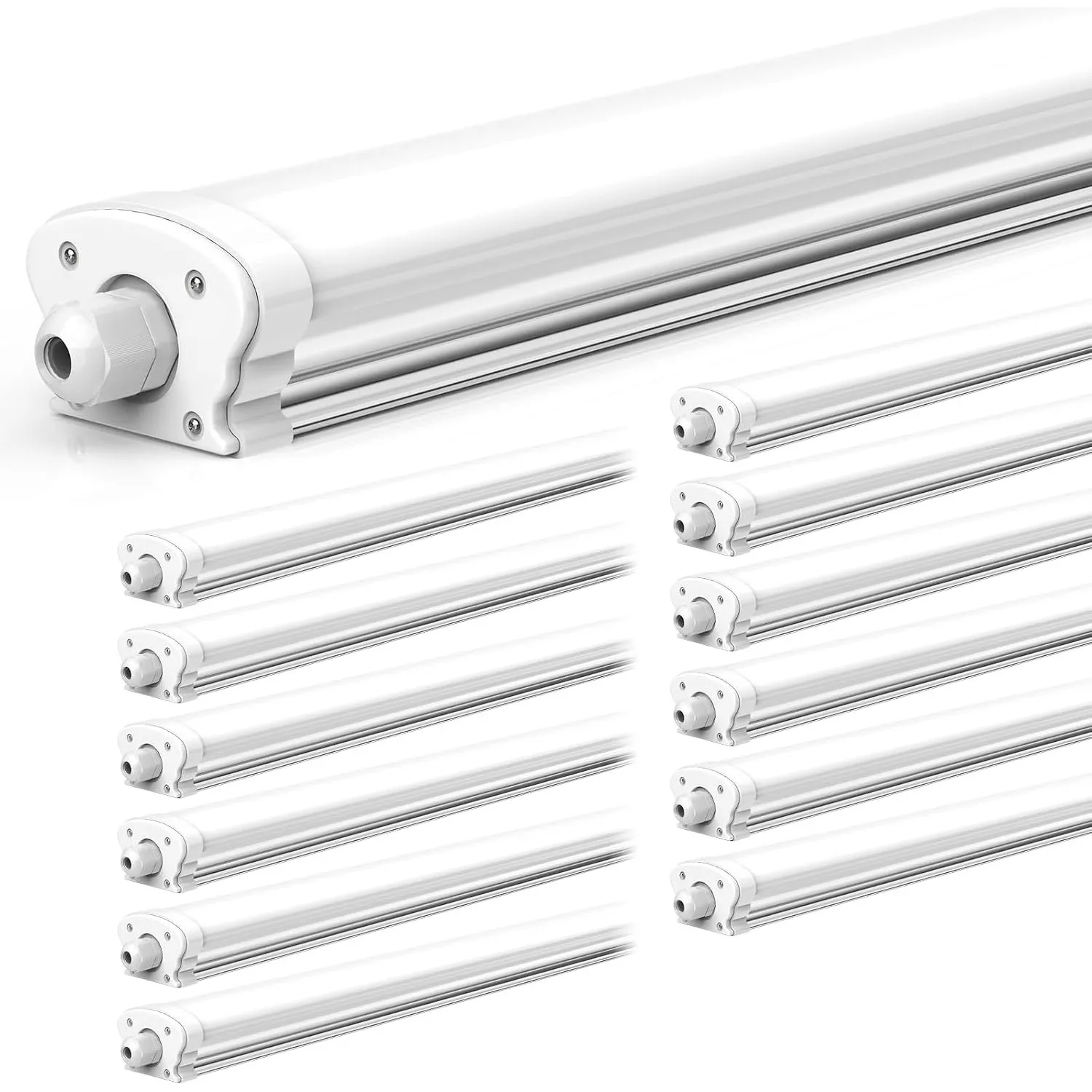 JESLED LED Feuchtraumleuchte 150CM, 6500K, 38W 6500LM(165LM/W)-12er Set