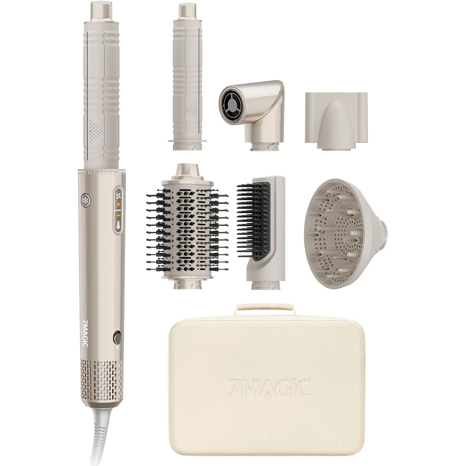 7-in-1 Hairstyler, Ionen Föhn mit Diffusor, Auto-Lockenstab, Auto-Styling