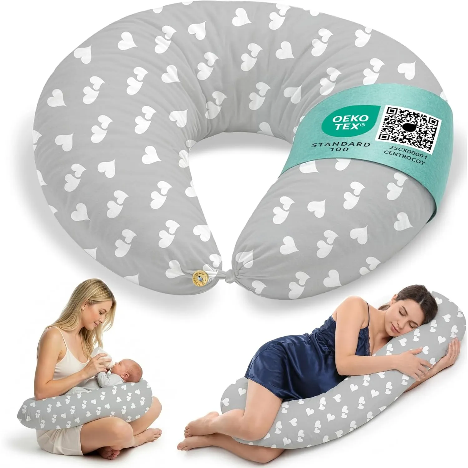 Stillkissen Schwangerschaftskissen XXL 200x70cm Lagerungskissen für Baby/Erwachsene Kissen für Schwangere Seitenschläfe…