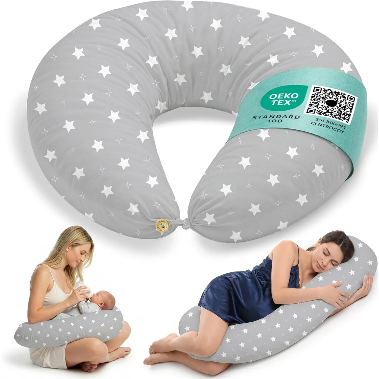 Stillkissen Schwangerschaftskissen XXL 200x70cm Lagerungskissen für Baby/Erwachsene Kissen für Schwangere Seitenschläfe…