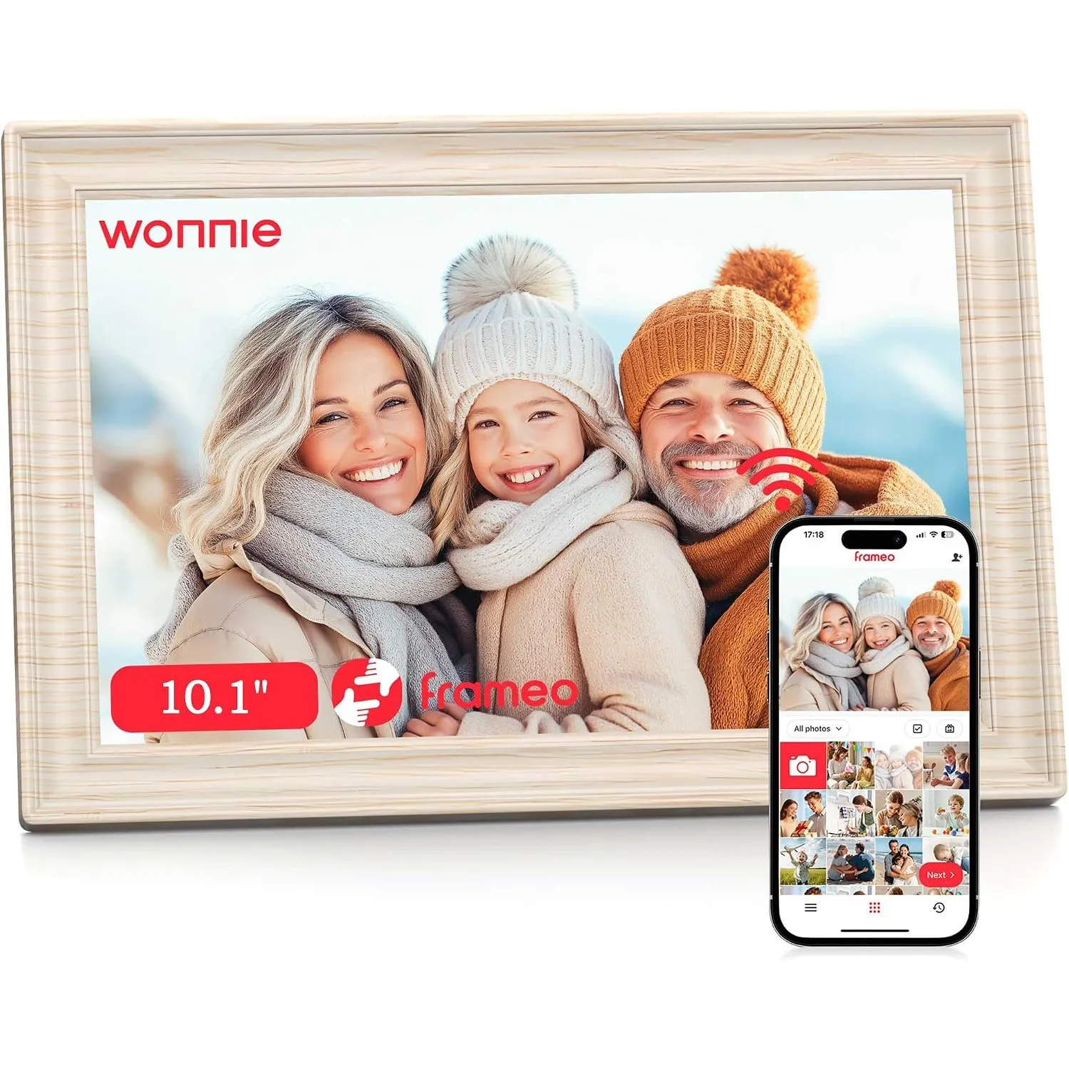 Frameo WLAN Digitaler Bilderrahmen 10,1 Zoll, HD 1280 * 800 IPS Touchscreen Elektronischer FotoRahmen mit 32GB Speicher…