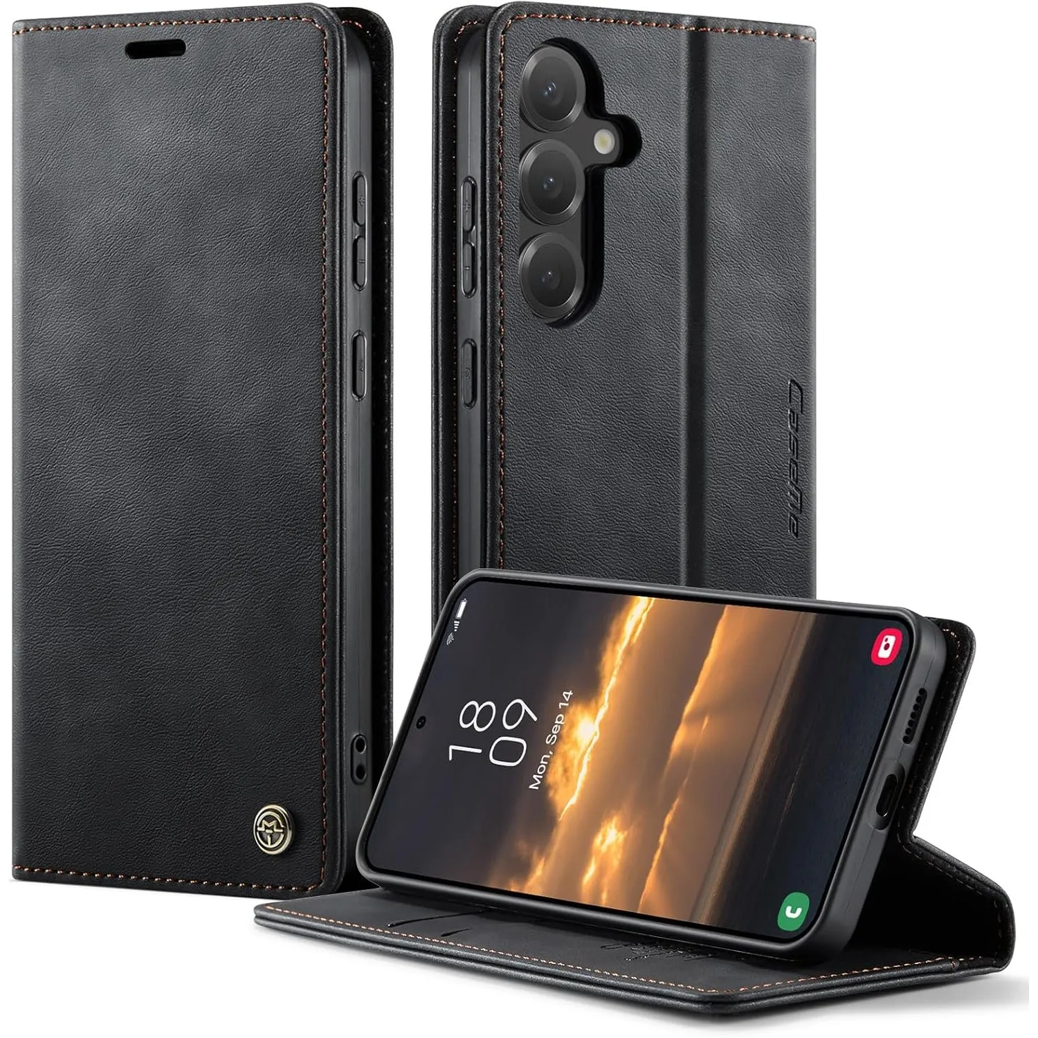 Handyhülle Samsung Galaxy S25 FE hülle klapphülle Premium PU Leder,RFID Schutzhülle,Faltbare Ständer,Handytasche Lederh…