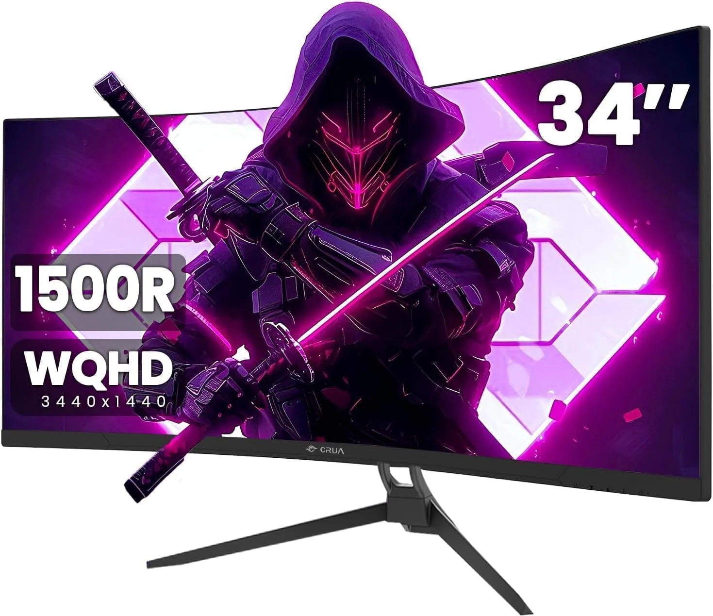 CRUA 34Inch Ultrawide Gaming Monitor,(3440 * 1440P) 165Hz Curved Monitor,99% sRGB,Computer Monitor Supports AMD Freesyn…