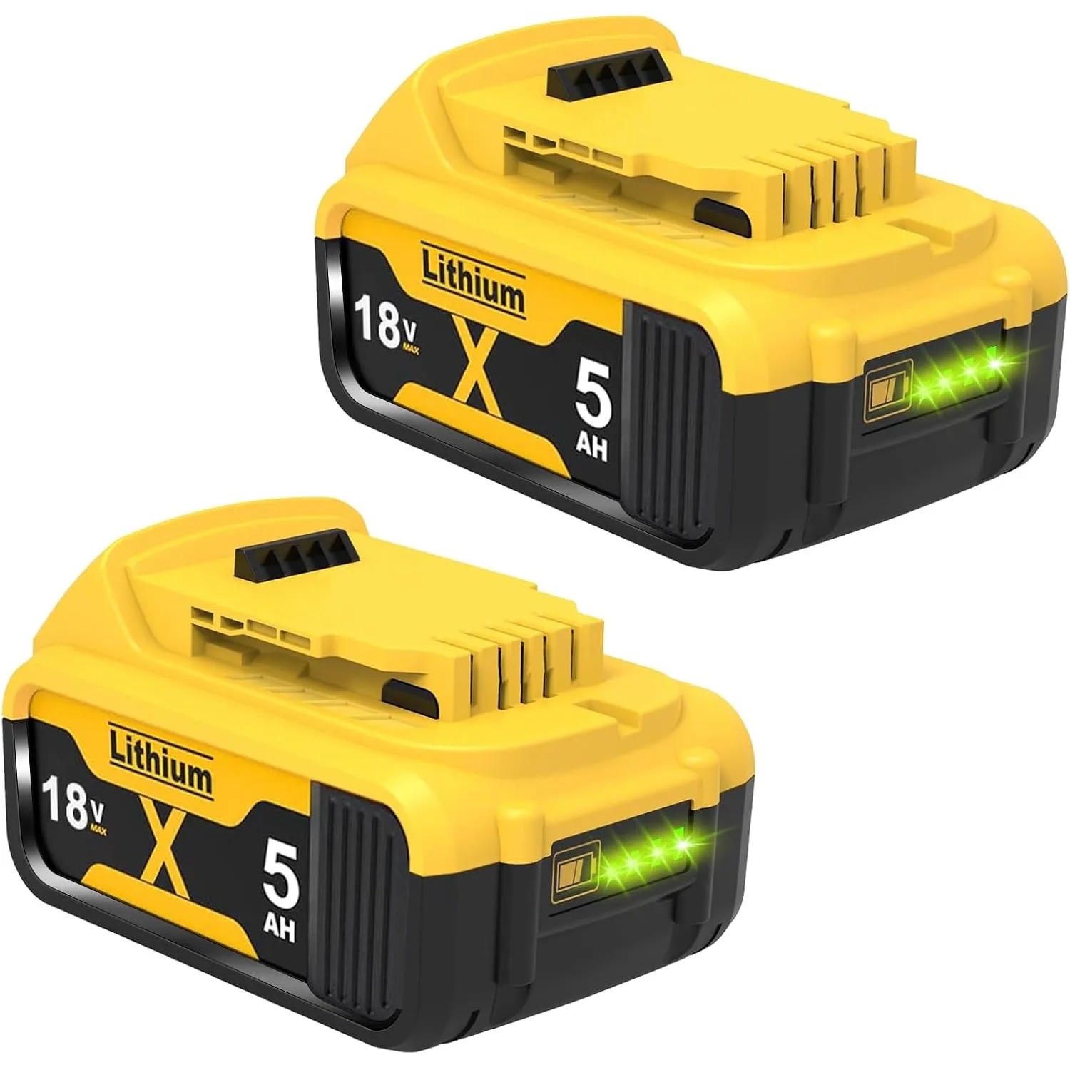 2 Stück 5000mAh DCB182 Ersatzakku für Dewalt Akku 18V, 5 Ah Ersatz für Dewalt Batteries DCB200 DCB184 DCB101 DCB107 DCB…