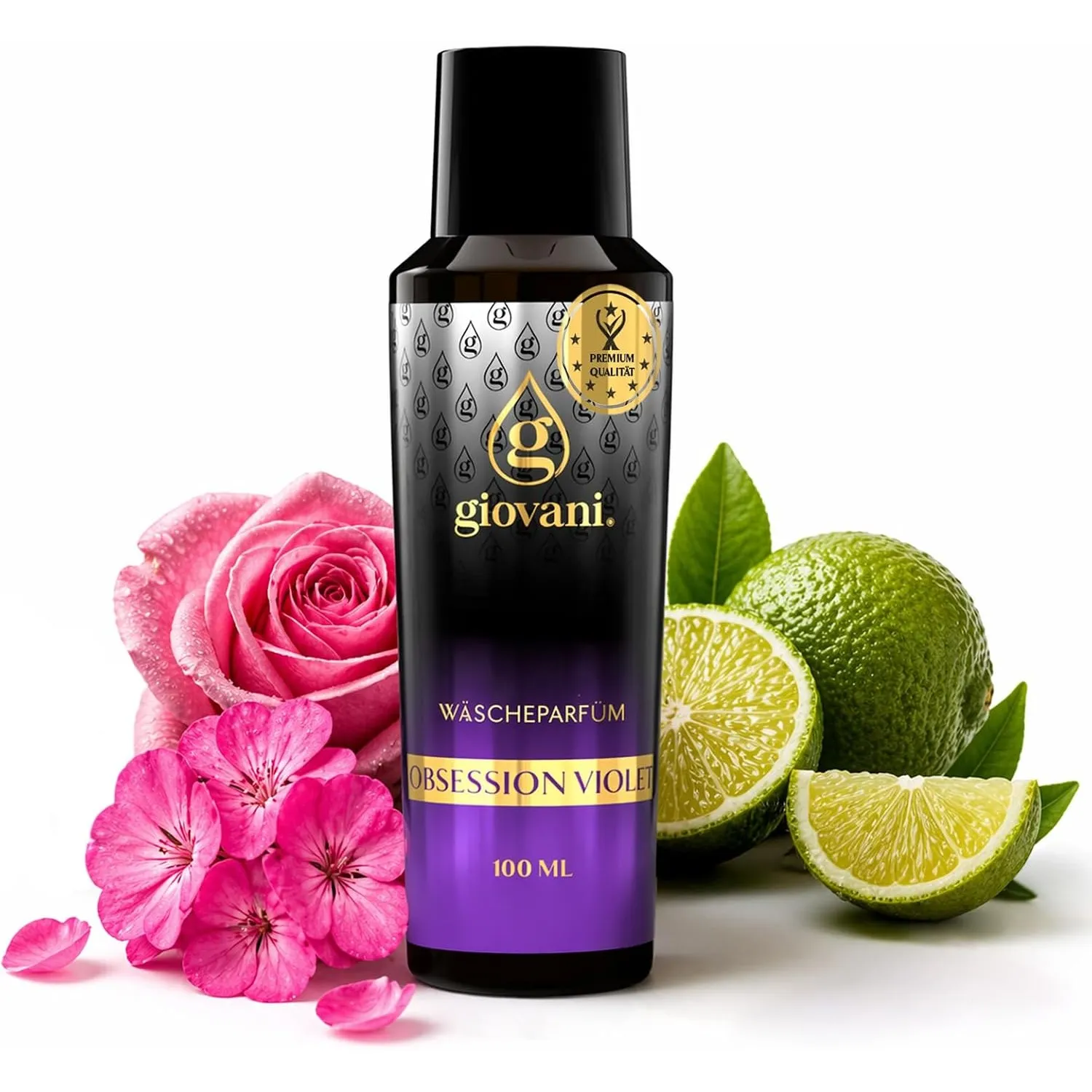 Giovani Wäscheparfüm OBSESSION VIOLET 100 ml | Süßes Wäscheduft mit Moschus, Rose, Sandelholz & fruchtigen Blütenessenz…