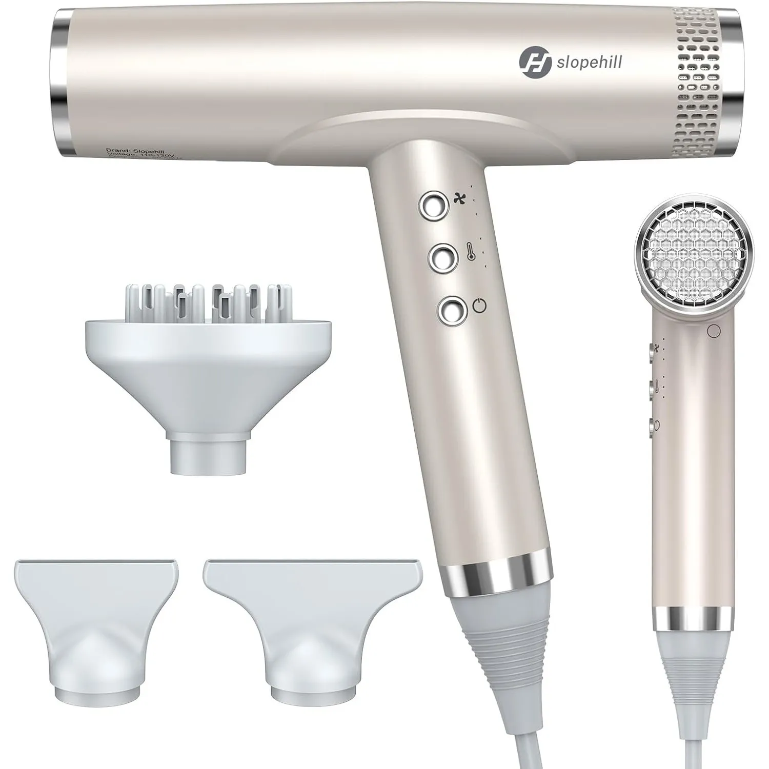 slopehill Ionen Haartrockner, 110000RPM, 320g Superleicht, 62dB Leise 2000W | Intelligente Temp.-Regelung, Keratin ＆ 30…