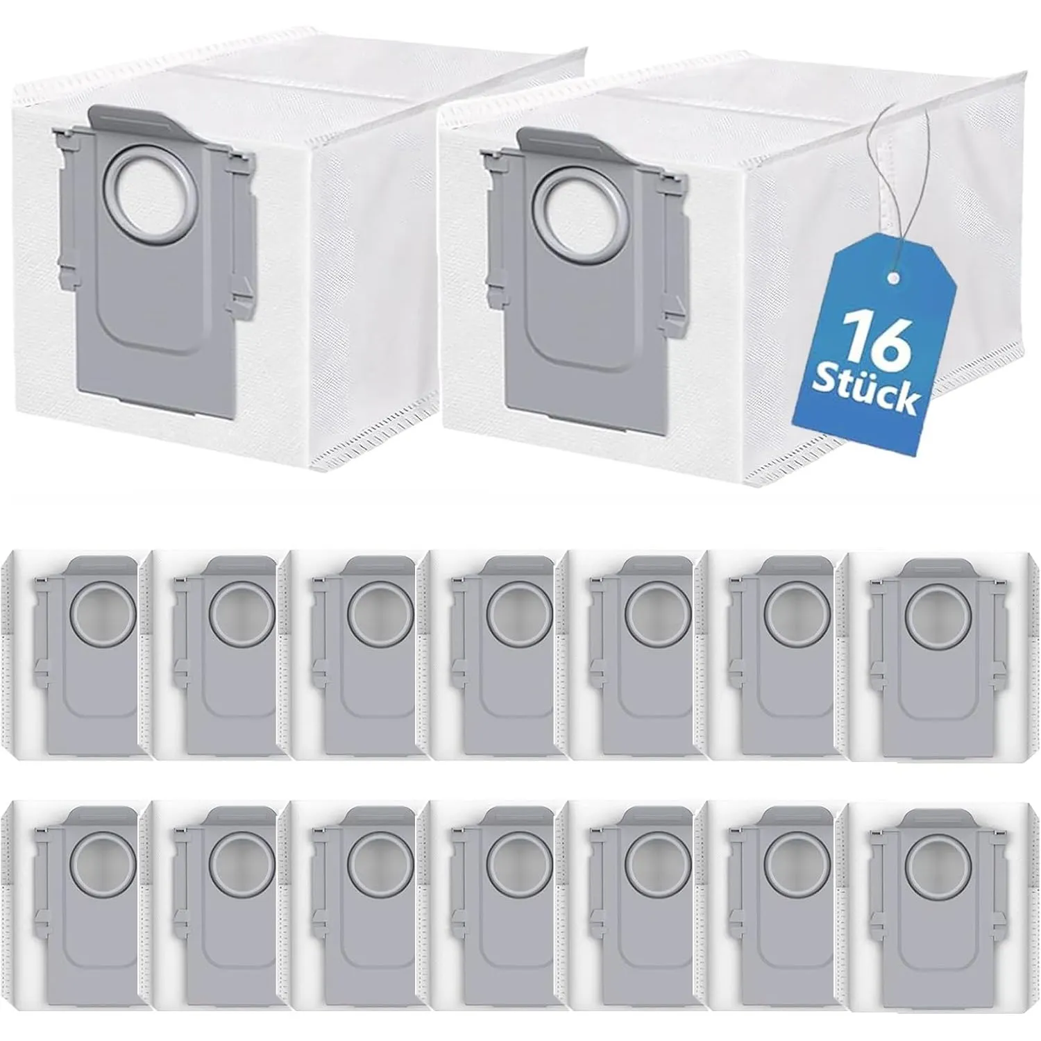 16 Stück Staubbeutel für Roborock Qrevo Maste/Edge S5A/Qrevo Pro/Qrevo Curv/Qrevo S/Saros 10R/10/QV 35A/35S/Qrevo/Qrevo…