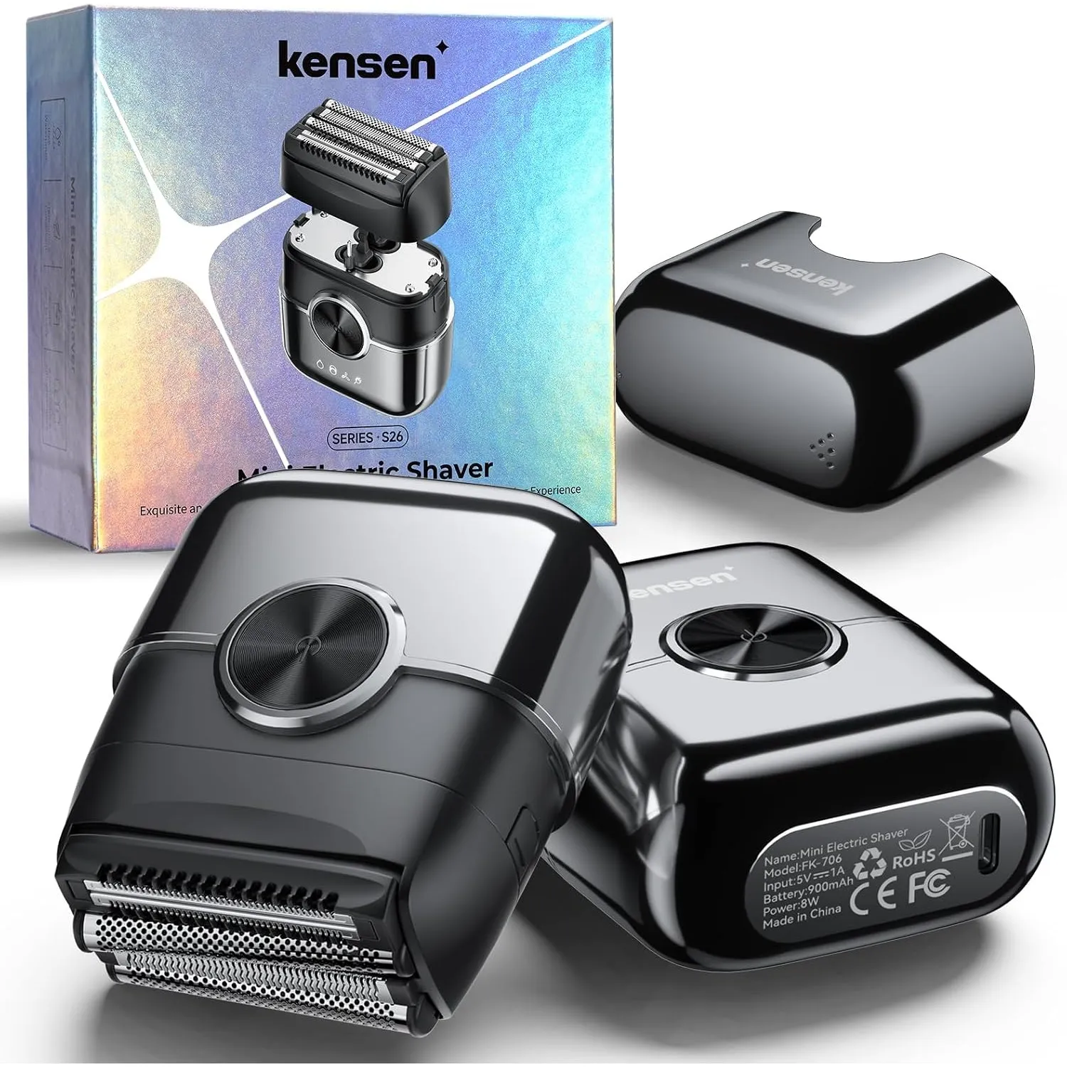 4D Folienrasierer Herren, kensen Mini Foil Shaver 120Min Wasserdicht